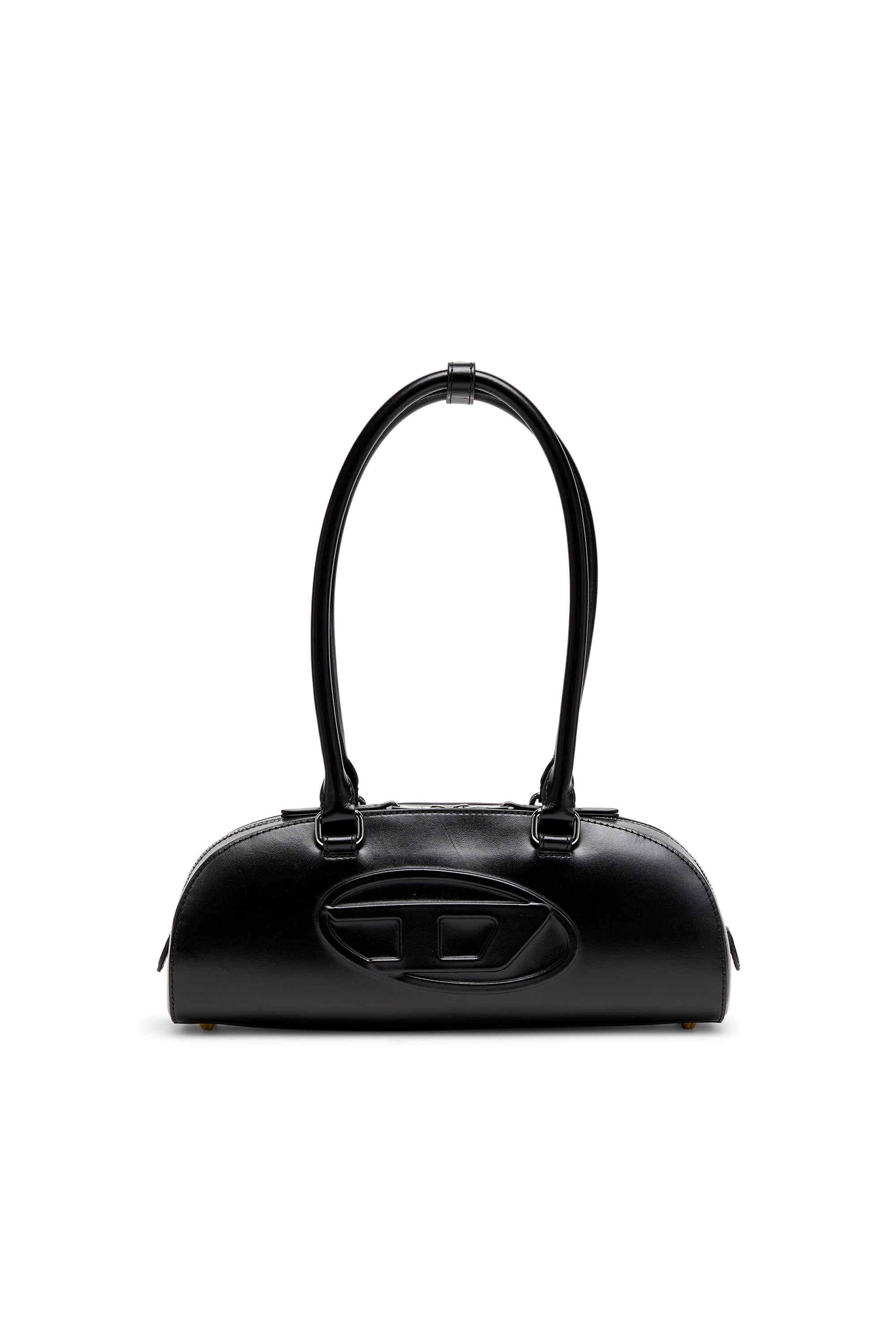 Diesel - 1DR Dome - Elongated bowling bag in leather - Shoulder Bags - Woman - Black
