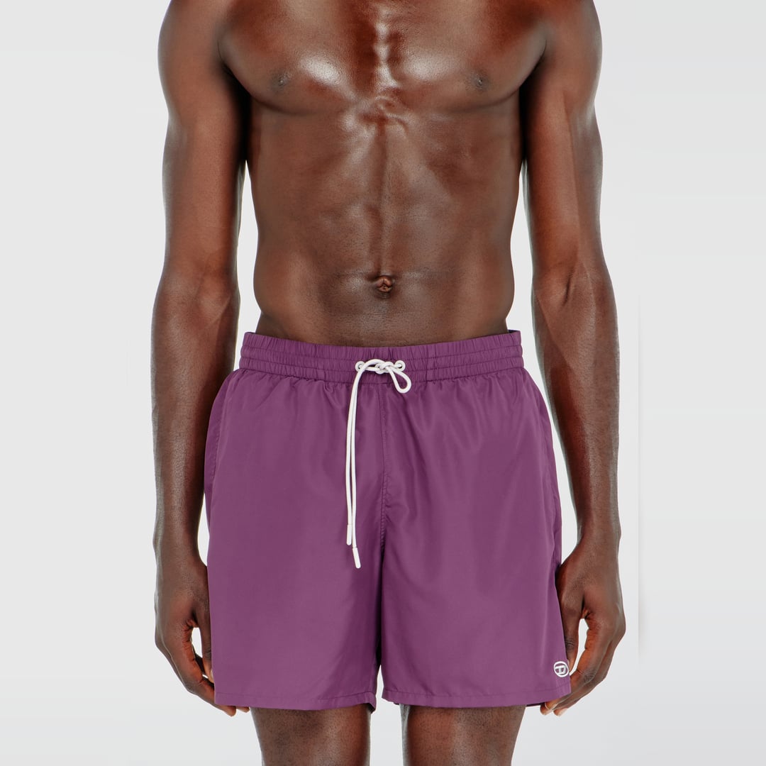 Diesel - Swim shorts with metallic Oval D logo - Swim shorts - Man - Violet
