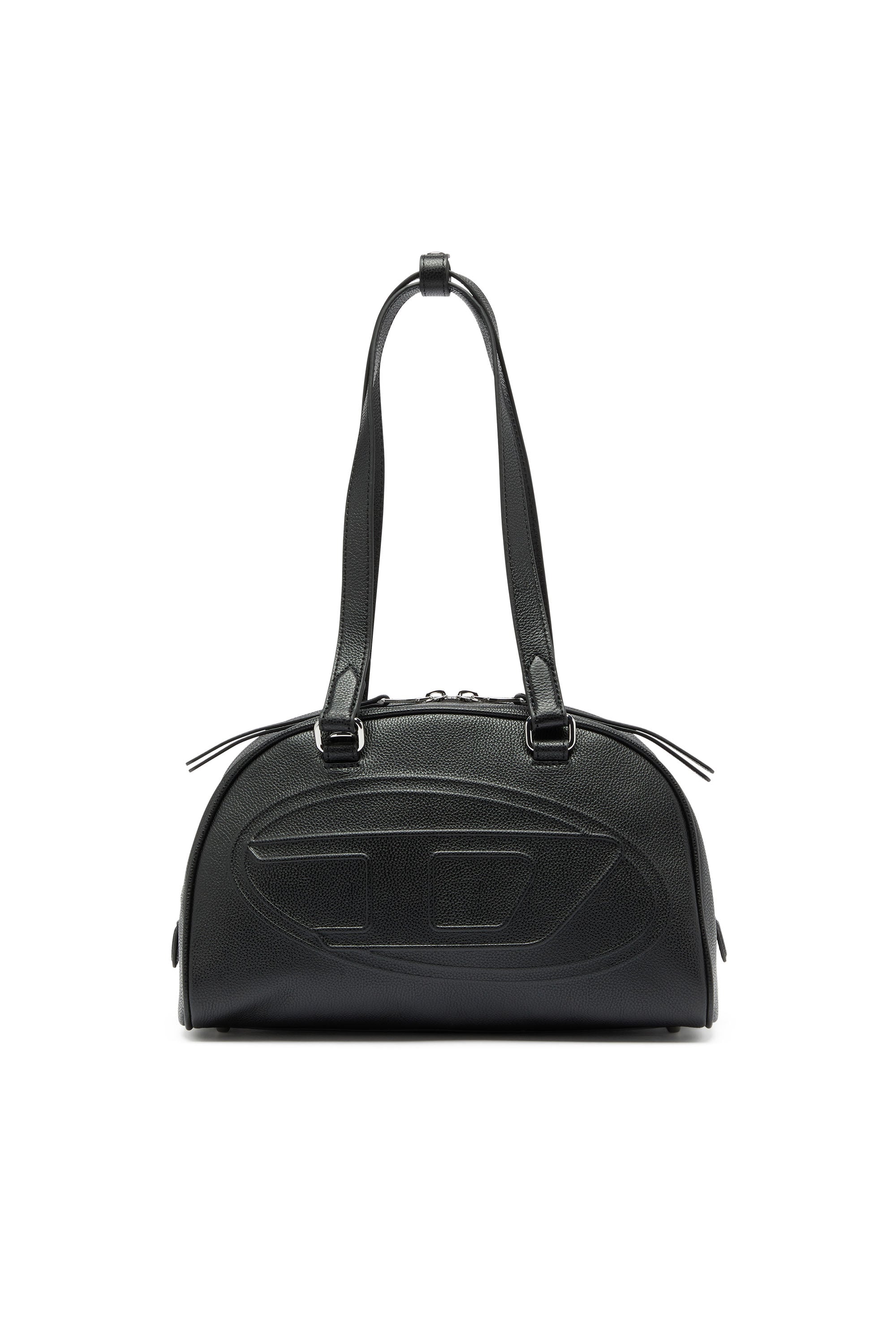 Diesel - 1DR Dome - Leather Boston bag with embossed logo - Handbags - Unisex - Black