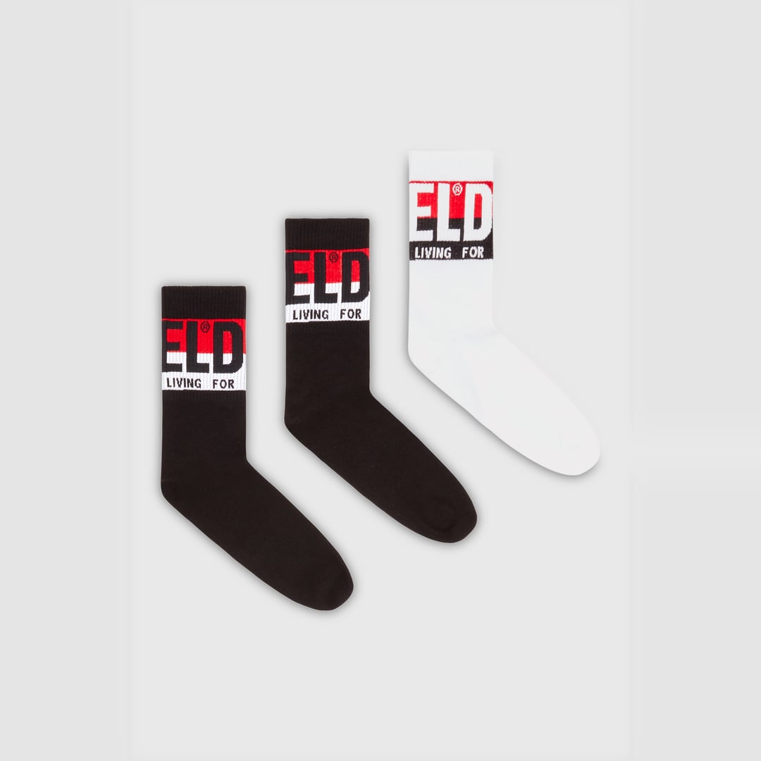 Diesel - Three-pack of socks with logo cuffs - Socks - Man - Multicolor