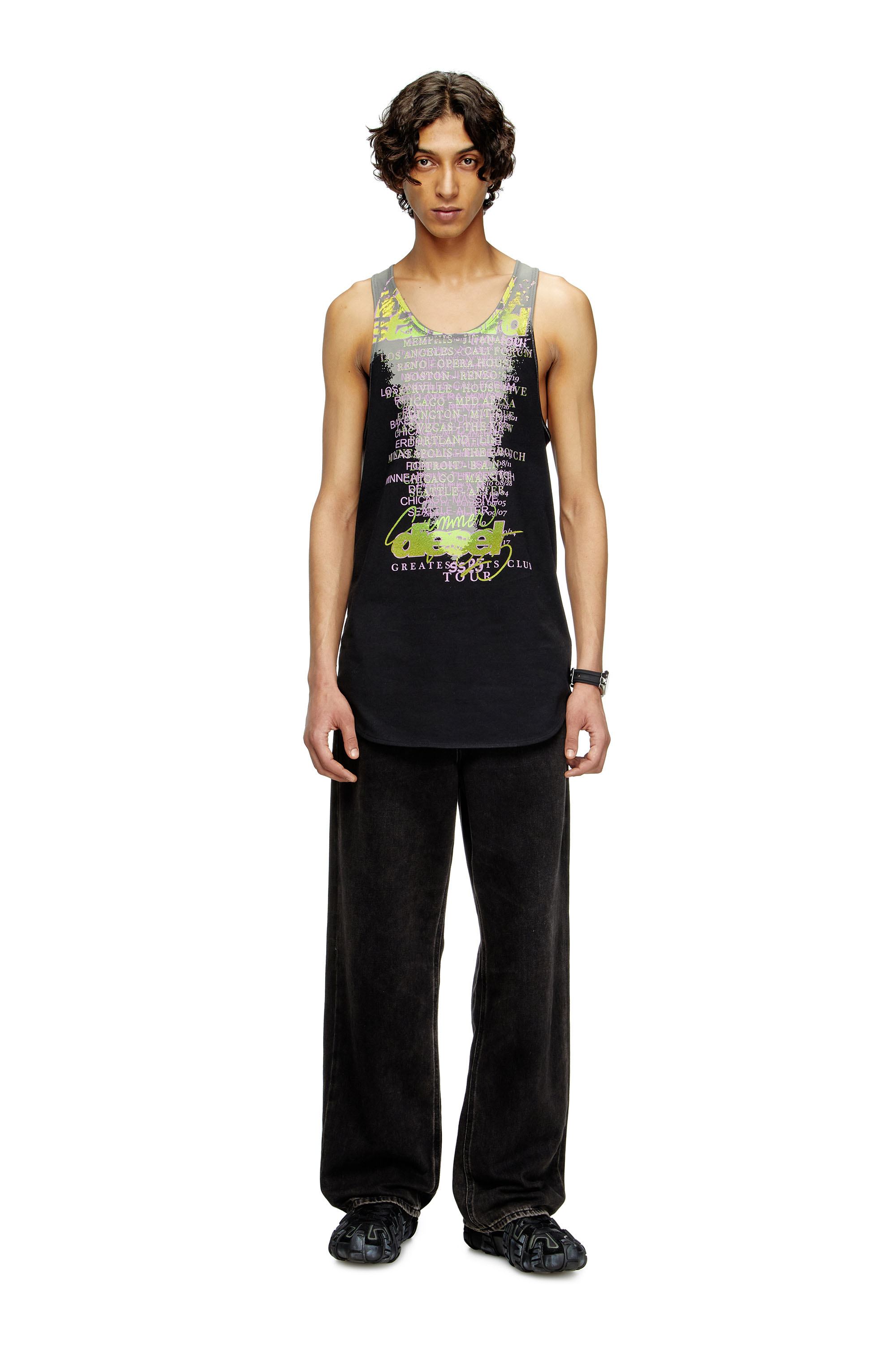 Diesel - T-SHAN, Unisex's Tank top with lyrics print in Black - 2