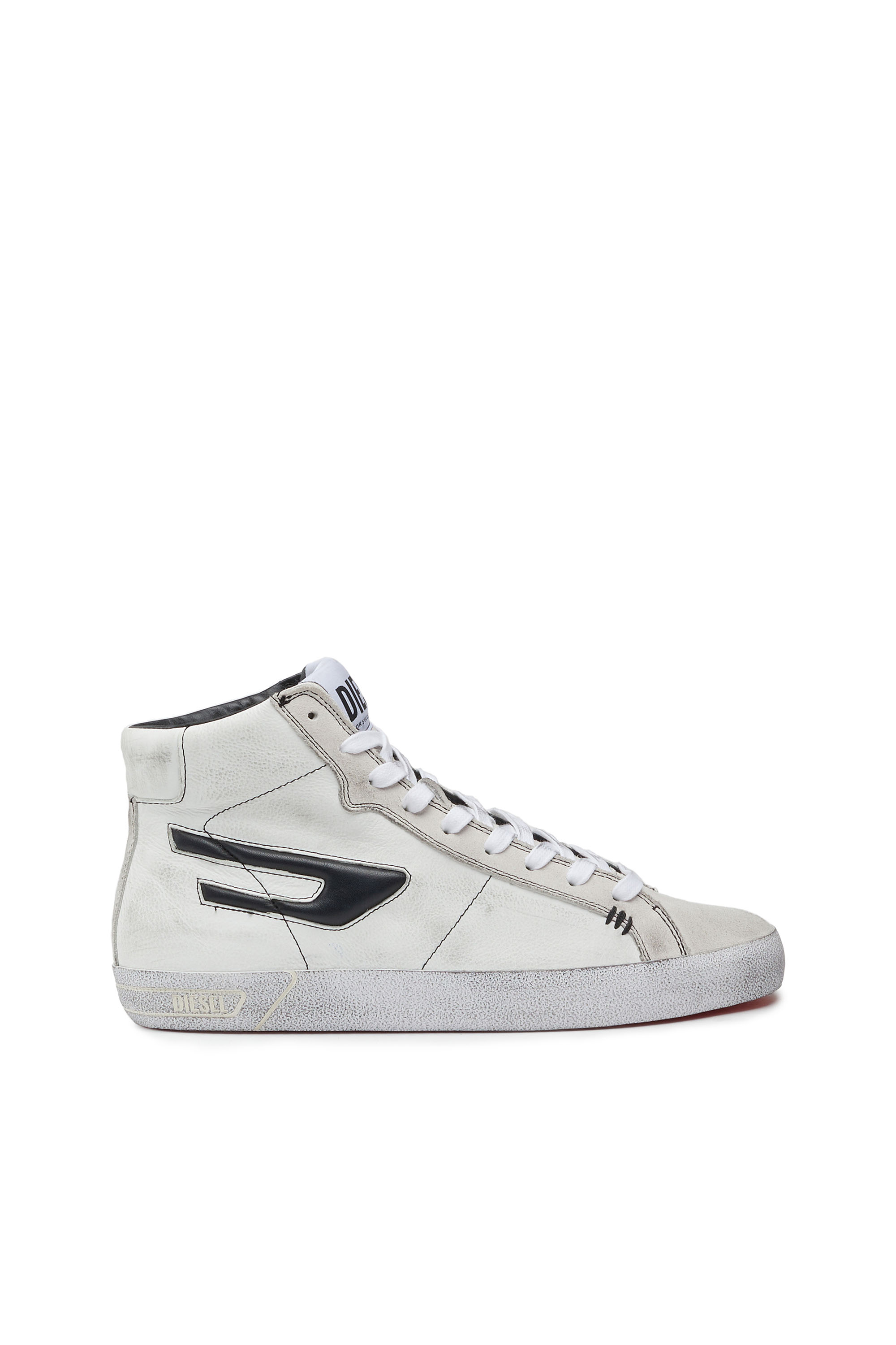 Diesel - S-Leroji Mid W - High-top leather sneakers with D logo - Sneakers - Woman - White
