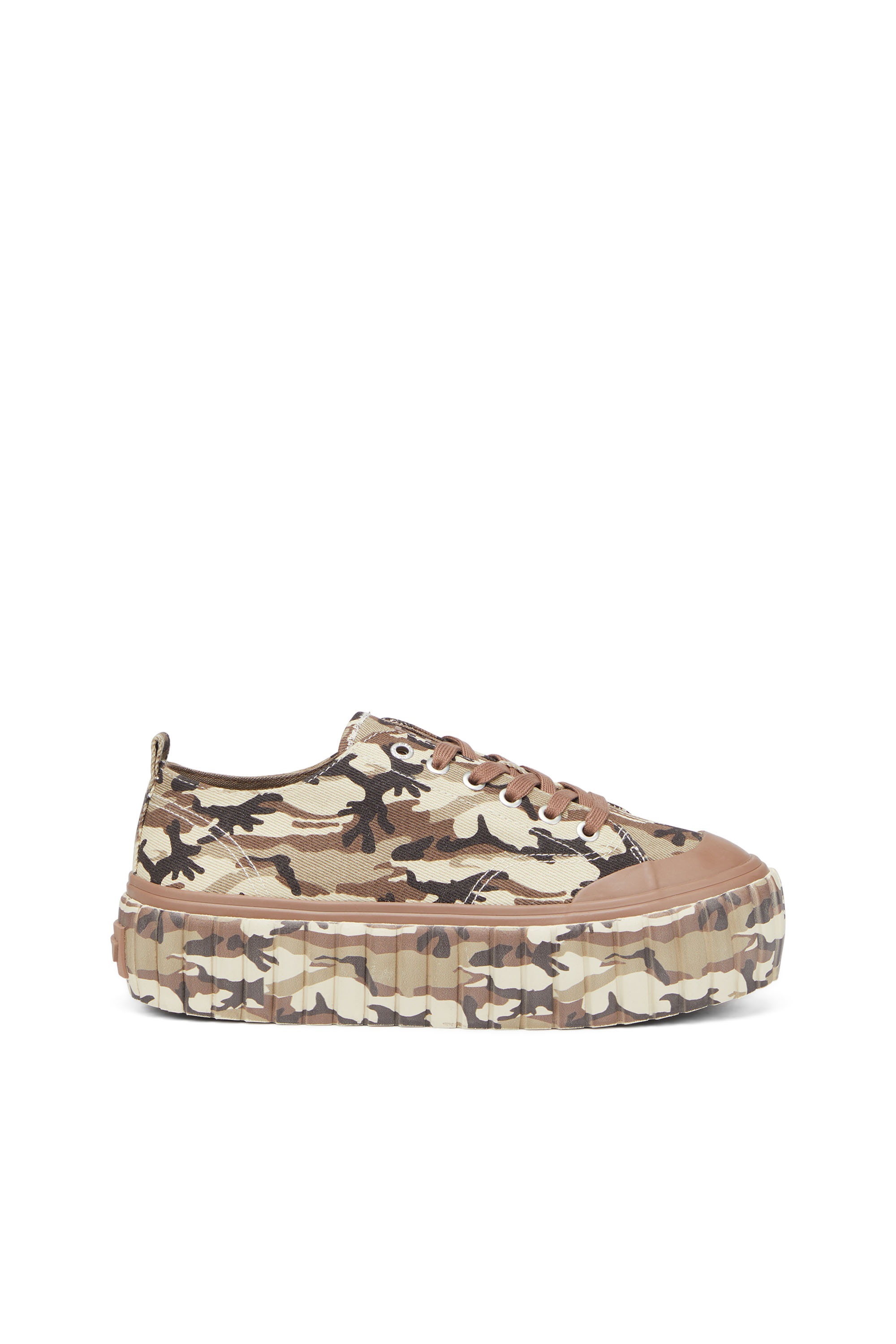 Diesel - Sneaker platform basse con motivo camouflage - Sneakers - Donna - Beige