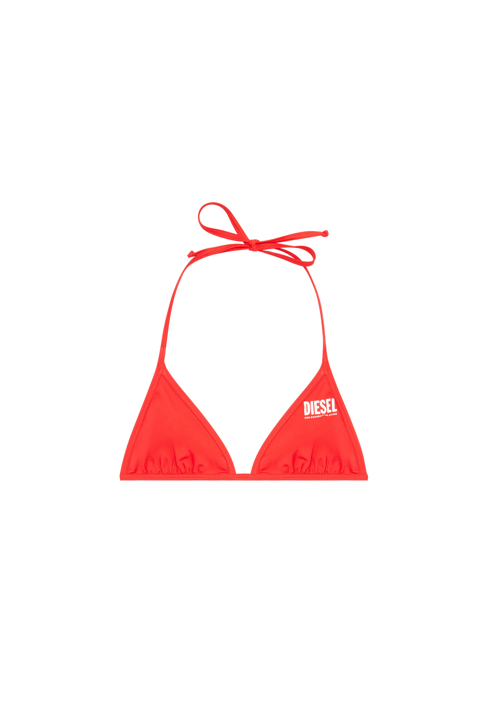 Diesel Triangle Bikini Top With Logo Print