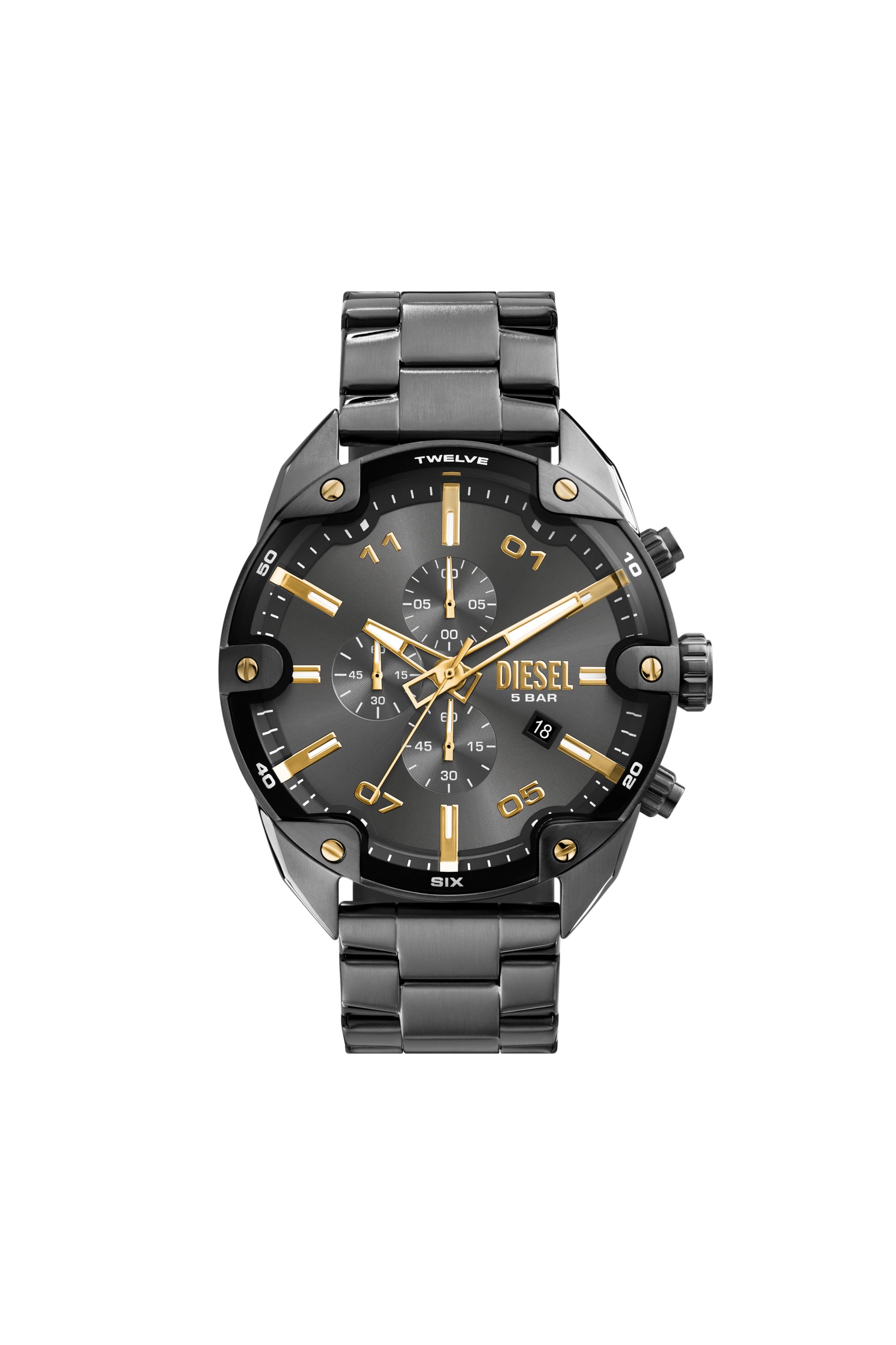 Diesel Men's Grey - Spiked Two-Tone Stainless Steel Watch - Timeframes - Man Uni