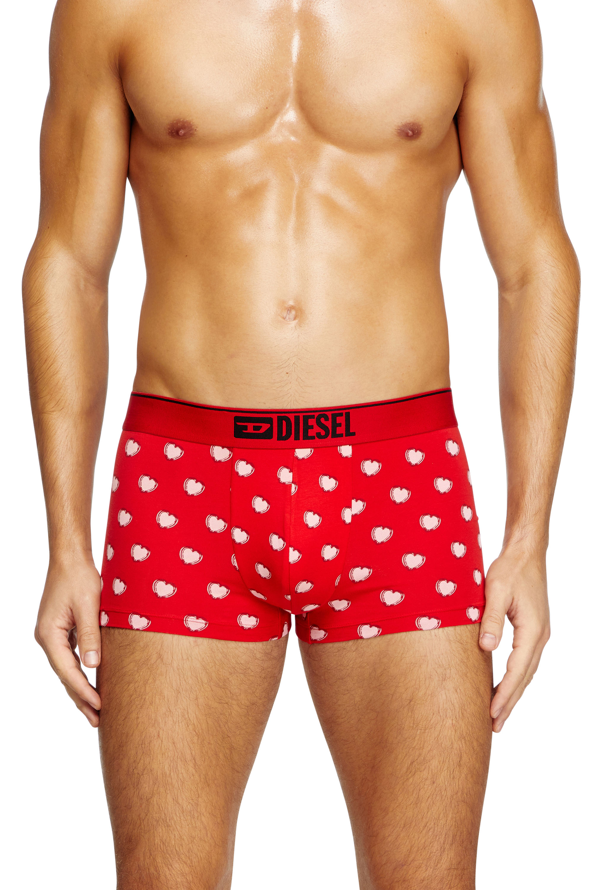 Diesel Three-pack Boxer Briefs With Heart Motif In Multicolor
