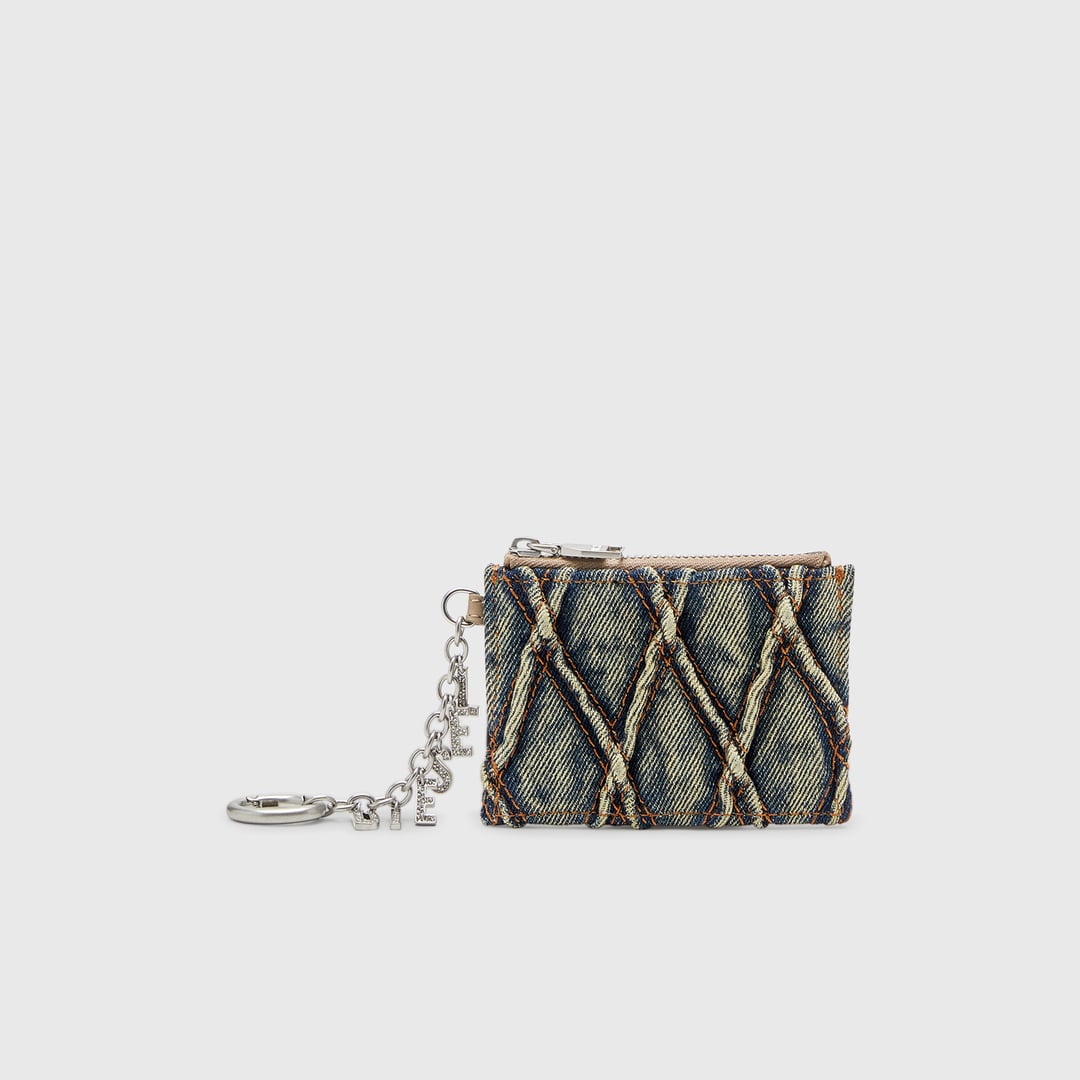 Diesel - Card holder in argyle quilted denim - Card cases - Woman - Blue
