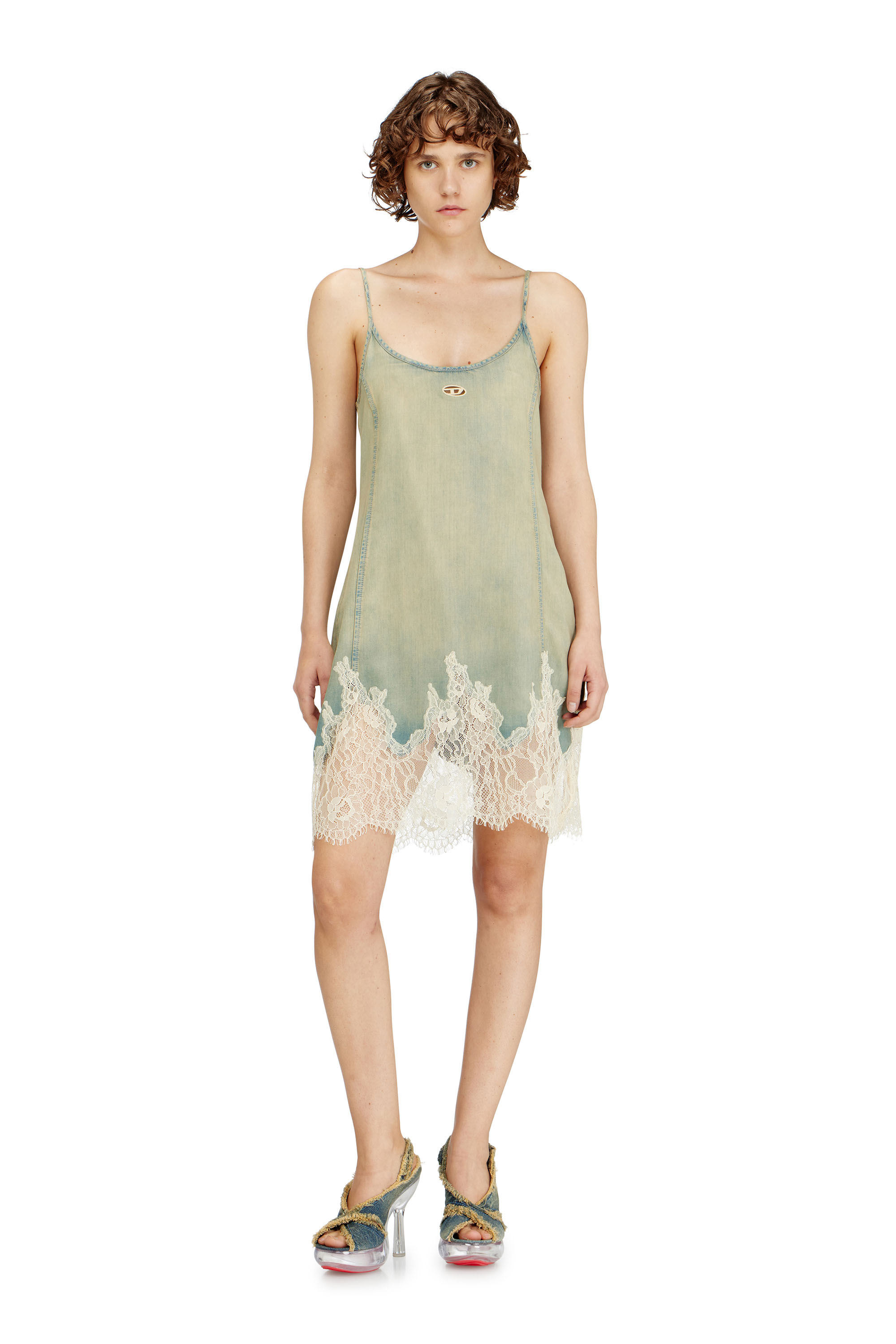 Diesel Women's Multicolor - Mini Dress In Lace Denim - Dresses - Woman Xxs