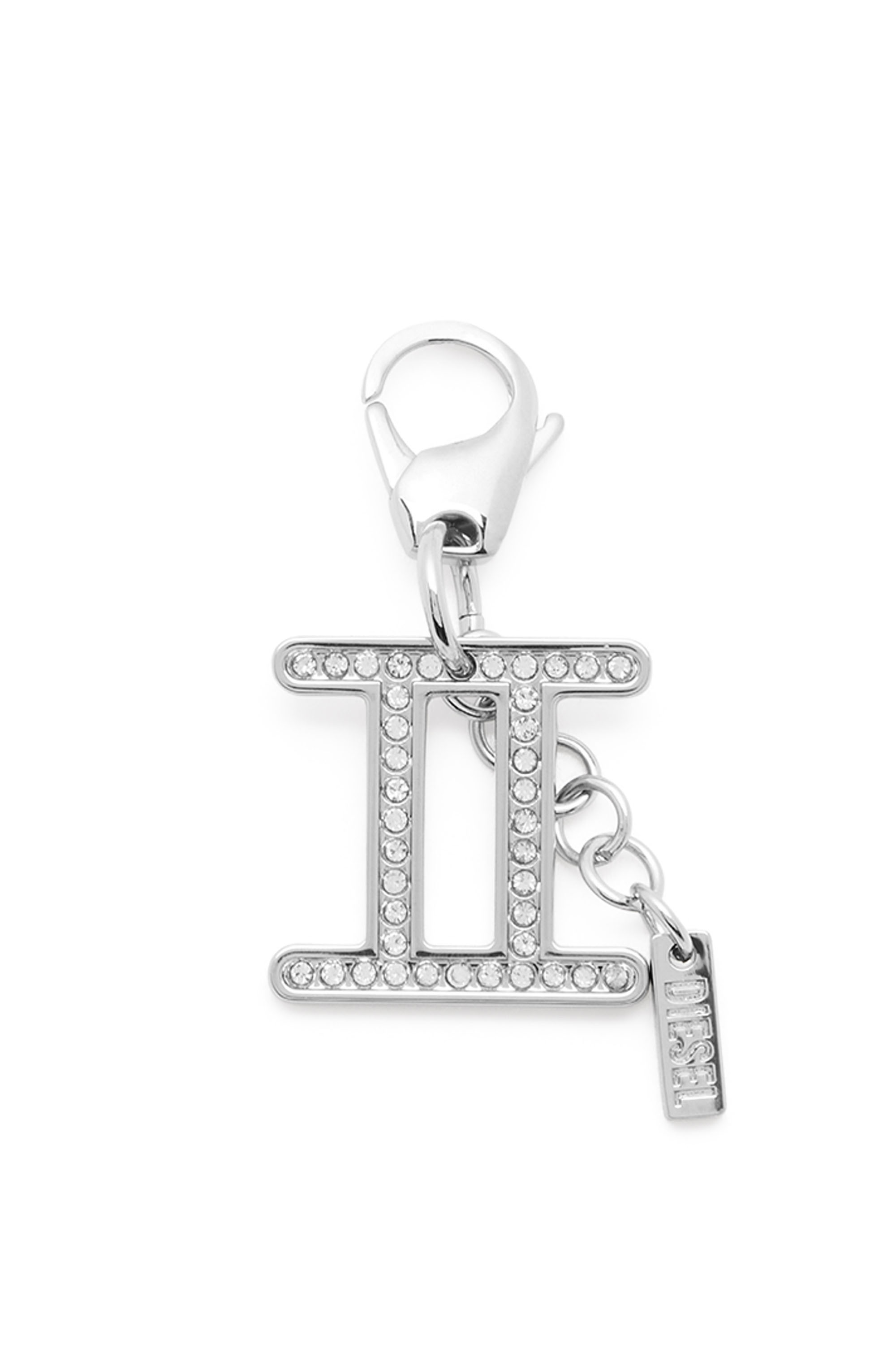 Diesel Unisex Sølv - Metal Gemini Charm With Rhinestones - Charms And Keyrings Uni