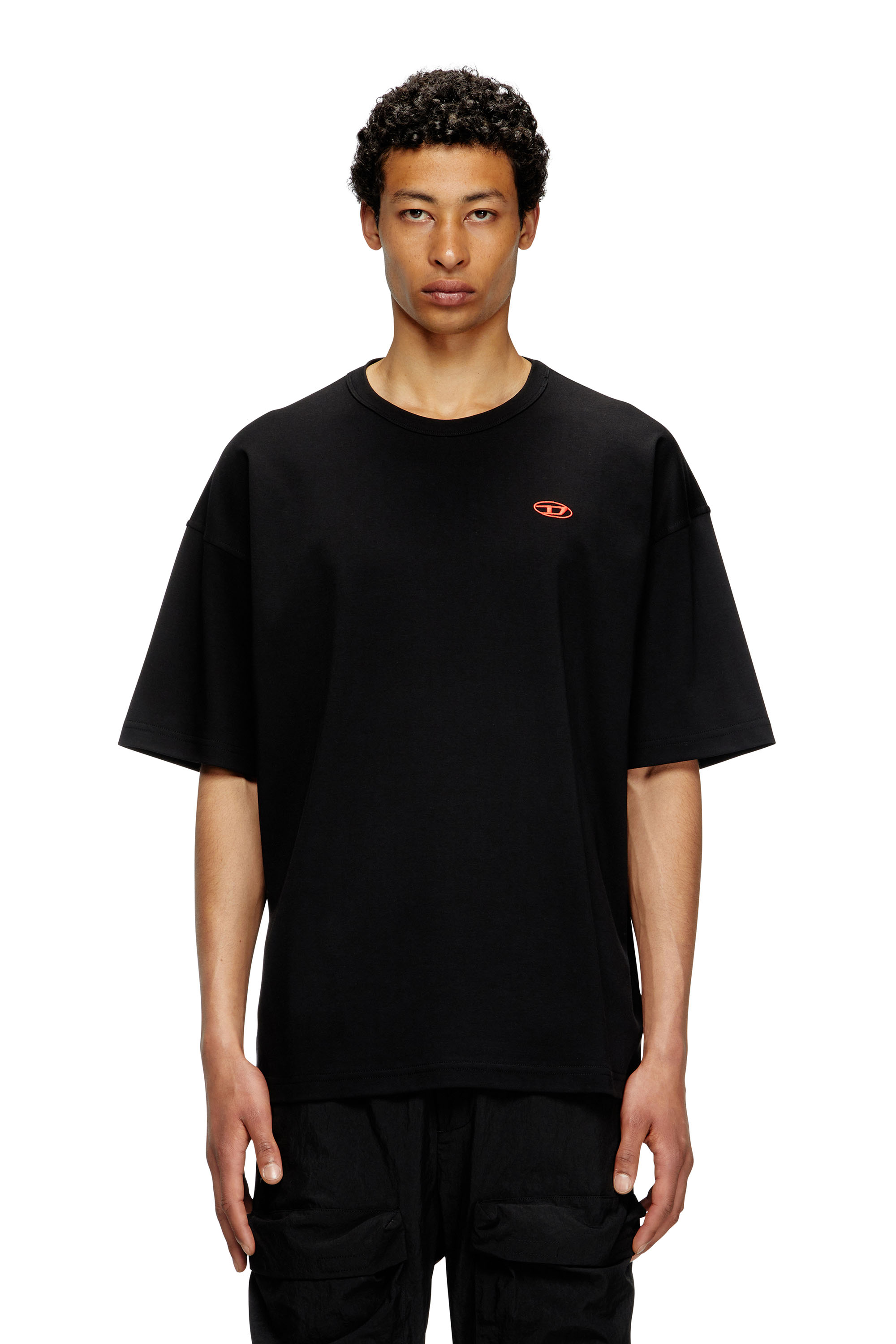 Diesel Biologic Cotton T-shirt With Frontal Oval-d Logo In