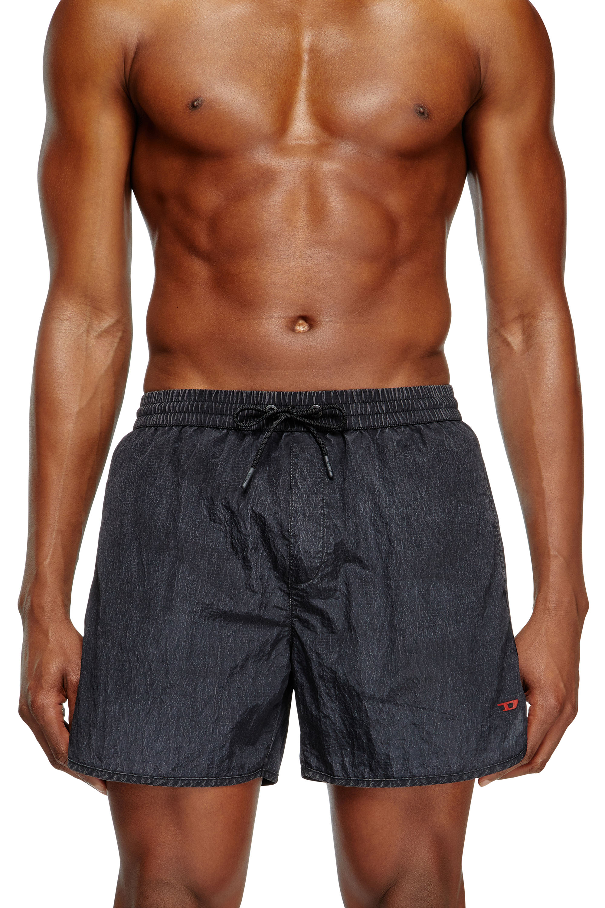 Diesel - Mid-length swim shorts in treated ripstop - Swim shorts - Man - Black