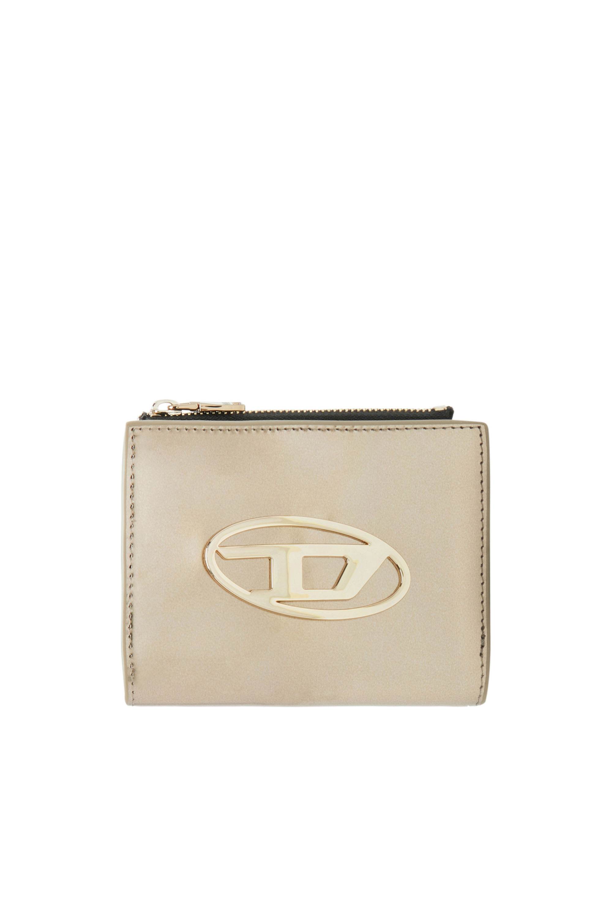 Diesel - Small wallet in metallic leather - Small Wallets - Woman - Yellow