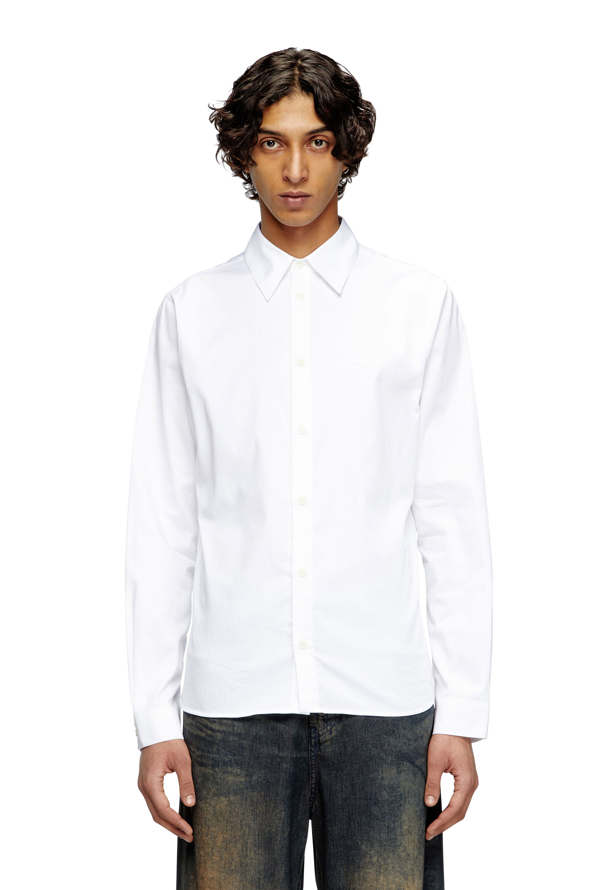Diesel - Shirt with embroidered Oval D - Shirts - Man - White