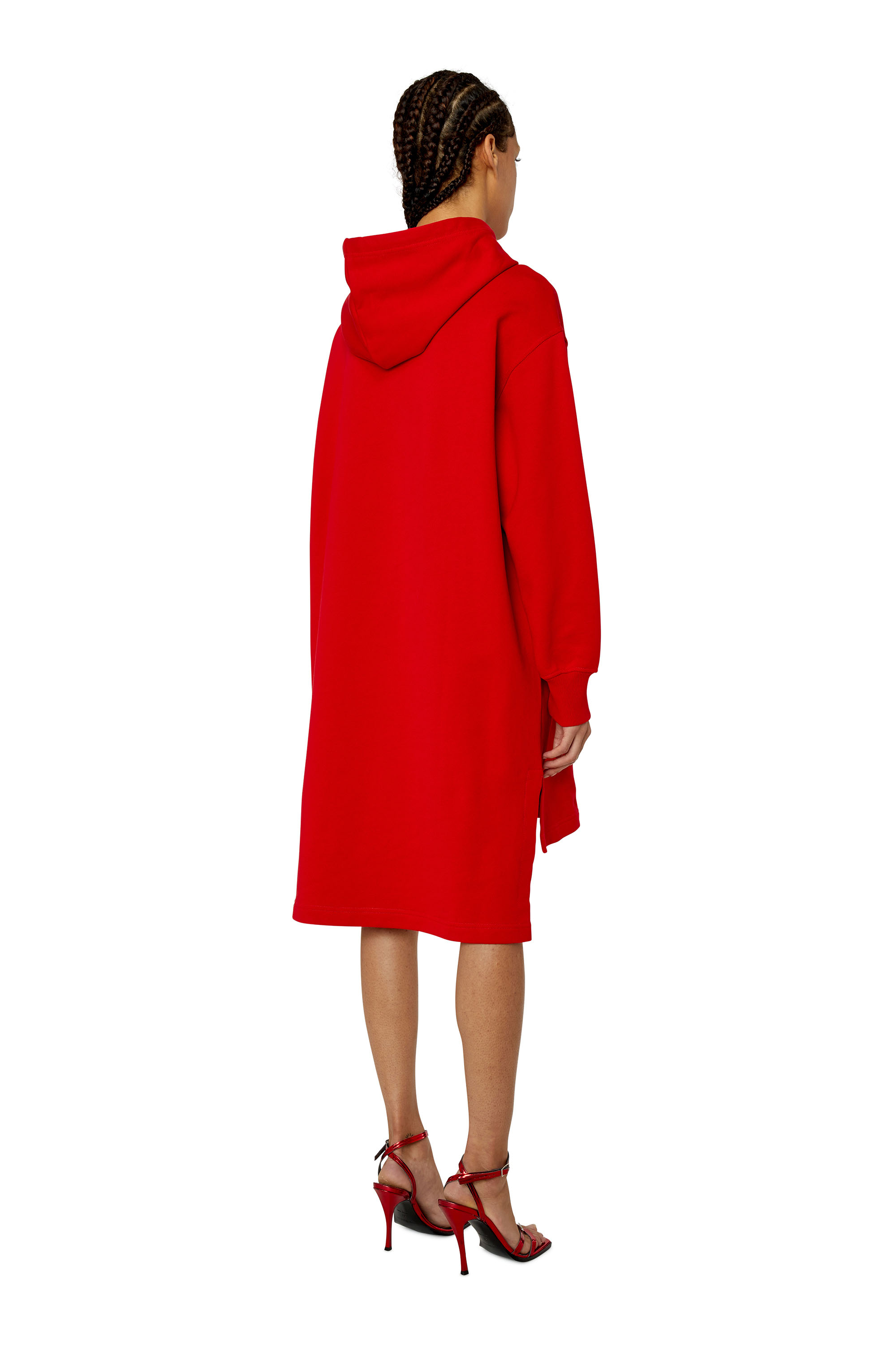 Diesel - Vestido con capucha y logotipo D - Vestidos - Mujer - Rojo