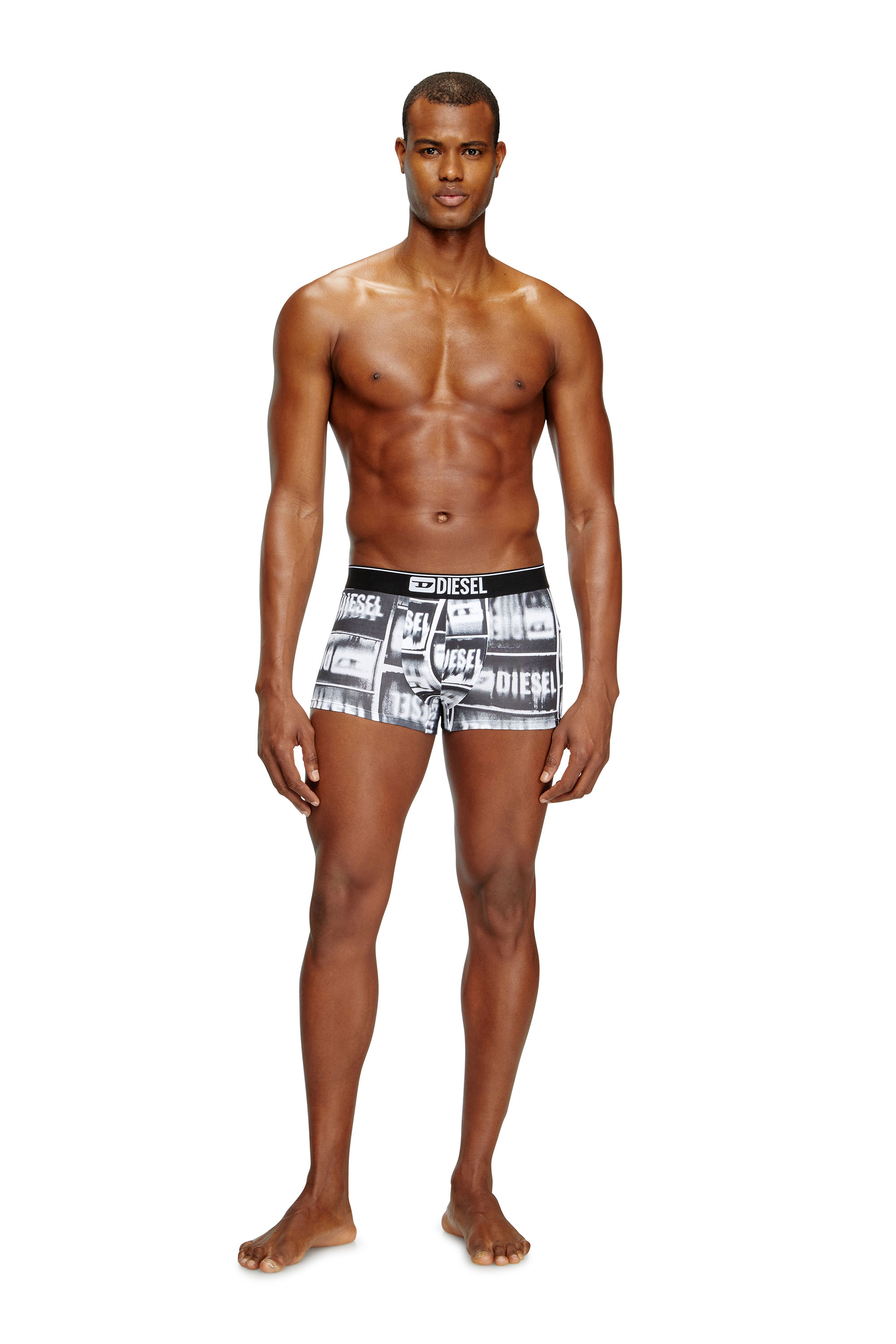 Diesel - DAMIEN-D-BOX-3PACK, Man's 3-pack boxer briefs in stretch cotton in White/Black - 1