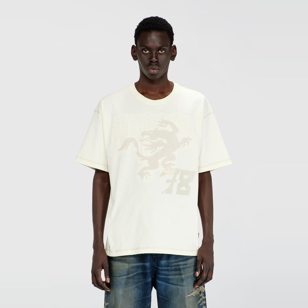 Diesel - Relaxed T-shirt with prints and embroderies - T-Shirts - Man - White
