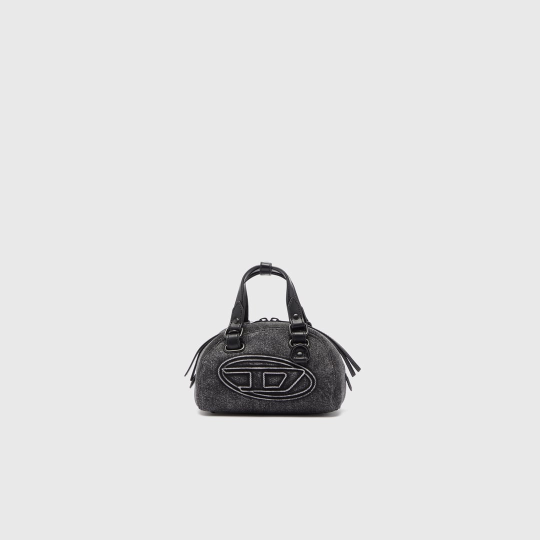 Diesel - 1DR Dome- Small bowling bag in washed denim - Crossbody Bags - Unisex - Black
