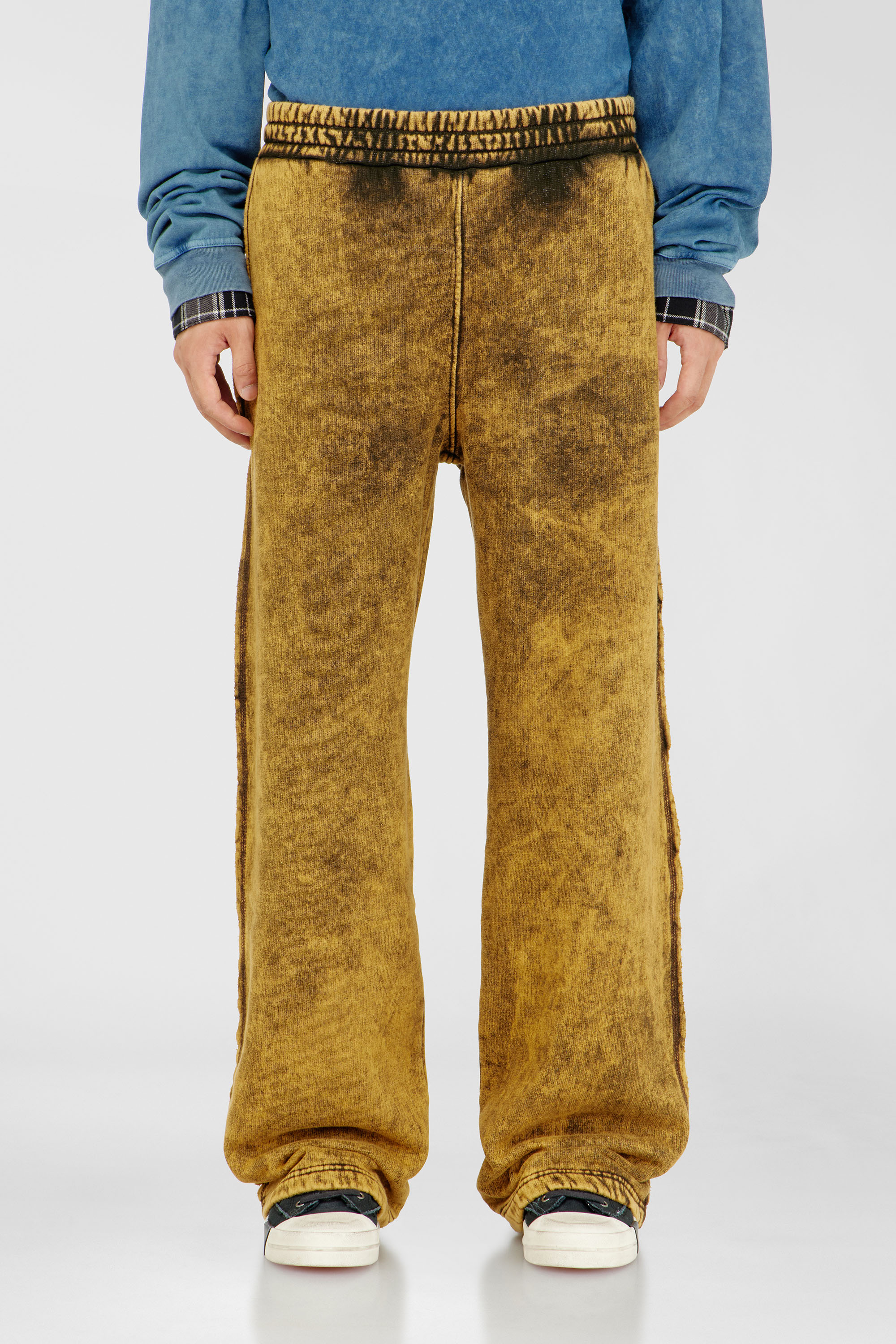 Diesel - Acid-wash sweatpants with raw edges - Pants - Man - Brown