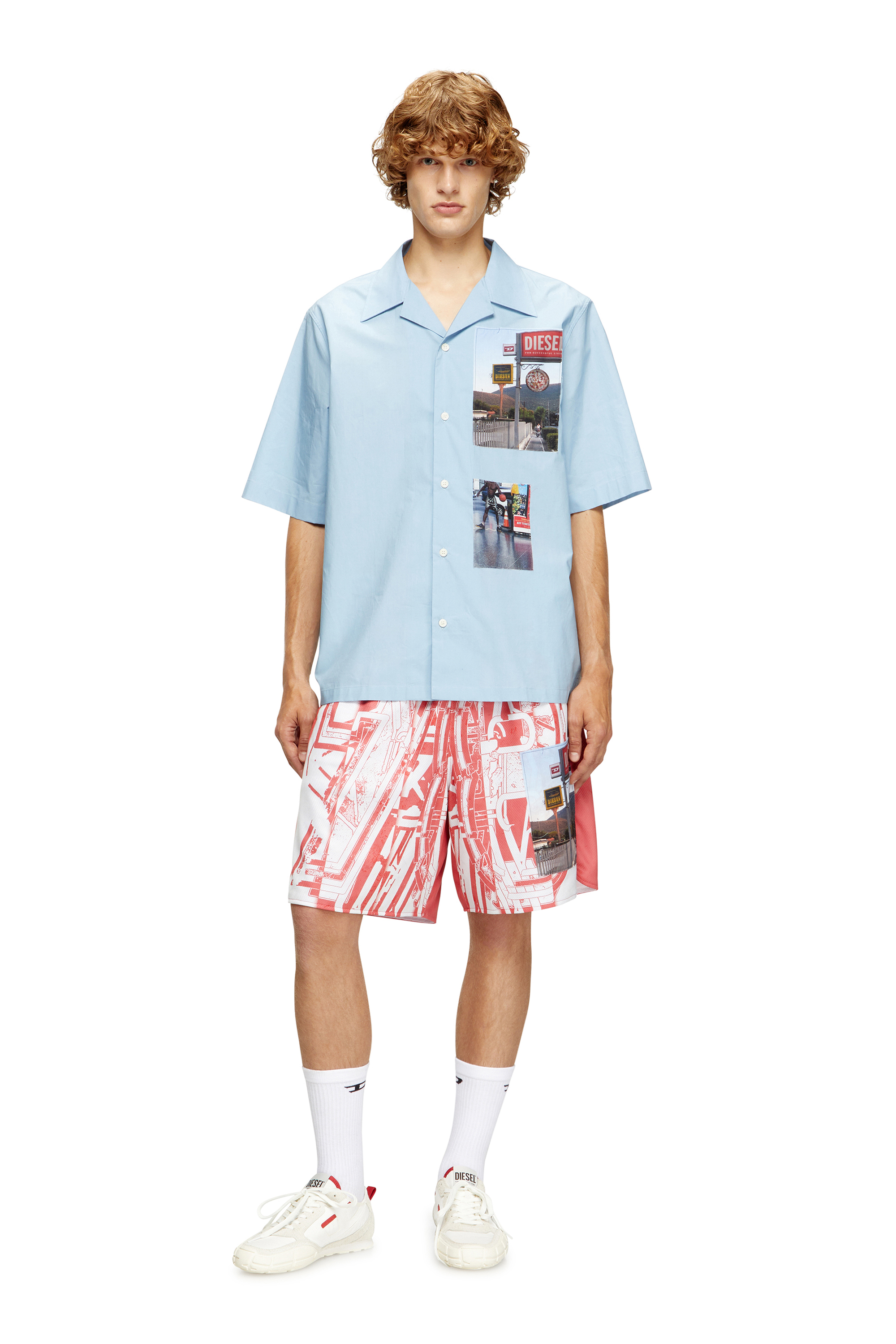 Diesel - S-PAGODHA LOW, Man's S-Pagodha-Sneakers in leather, suede and ripstop in White/Red - 2