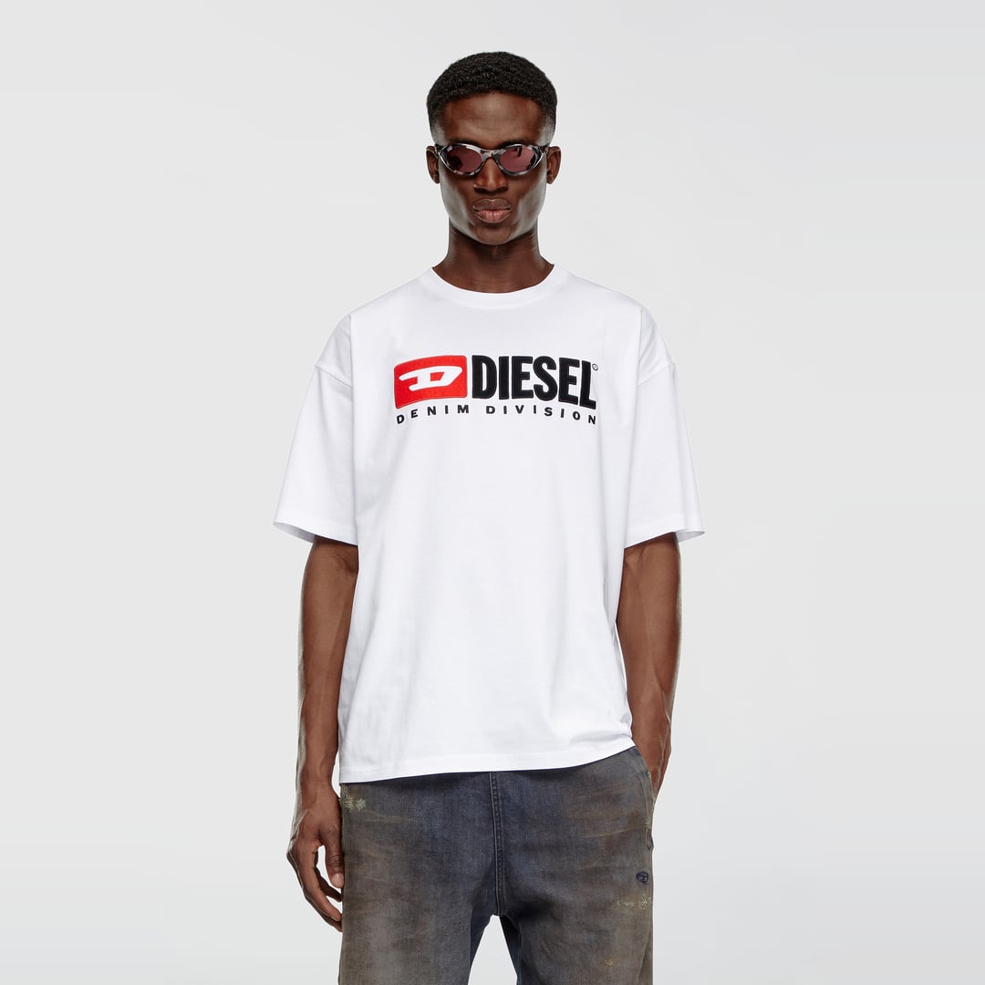 Diesel - T-shirt with Diesel patch logo - T-Shirts - Man - White