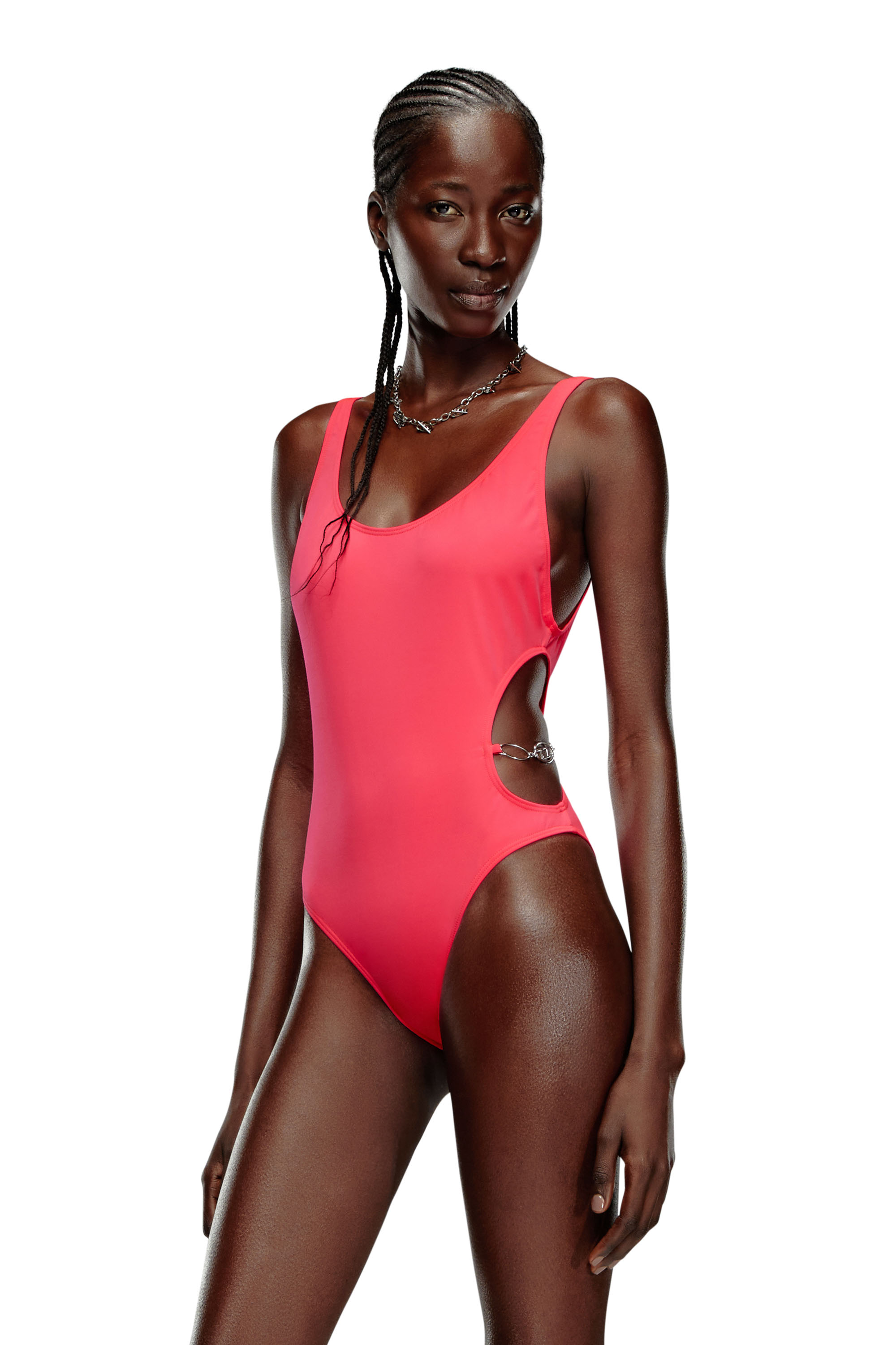 Diesel - Swimsuit with Oval D chain - Swimsuits - Woman - Pink