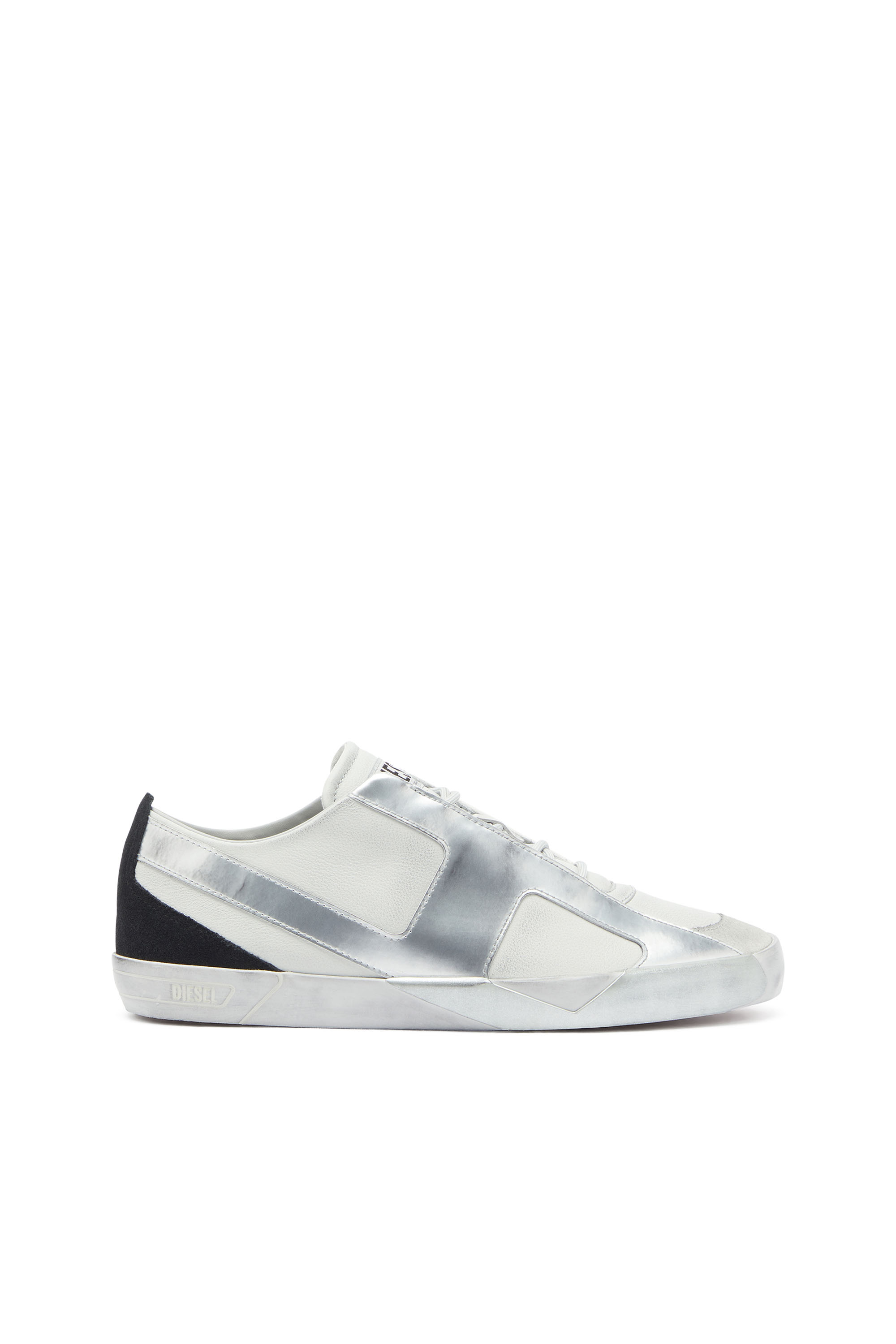 Diesel - S-Slante-D - Distressed sneakers in leather and suede - Sneakers - Man - White