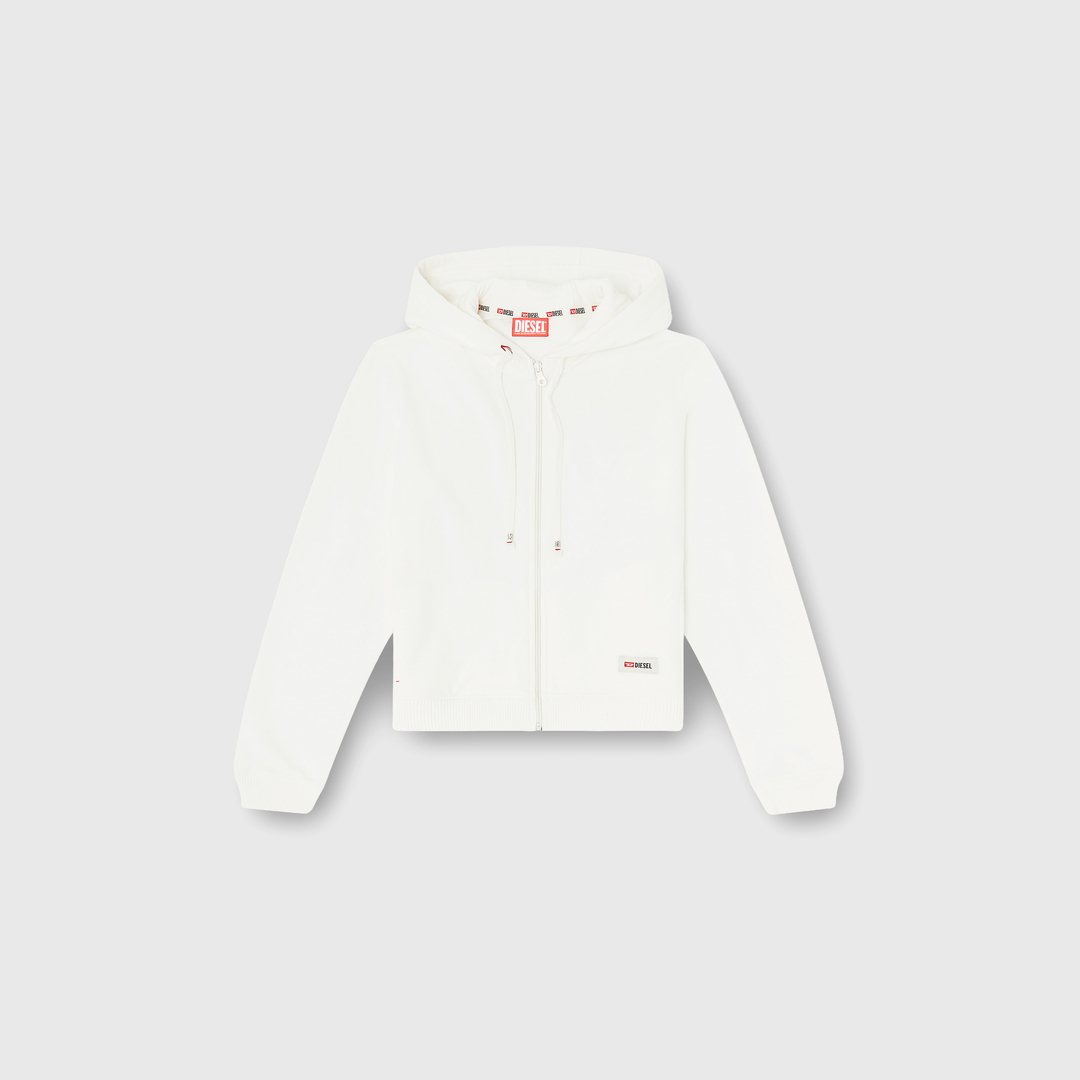 Diesel - Sweat à capuche en mélange de coton gratté - Haut - Femme - Blanc