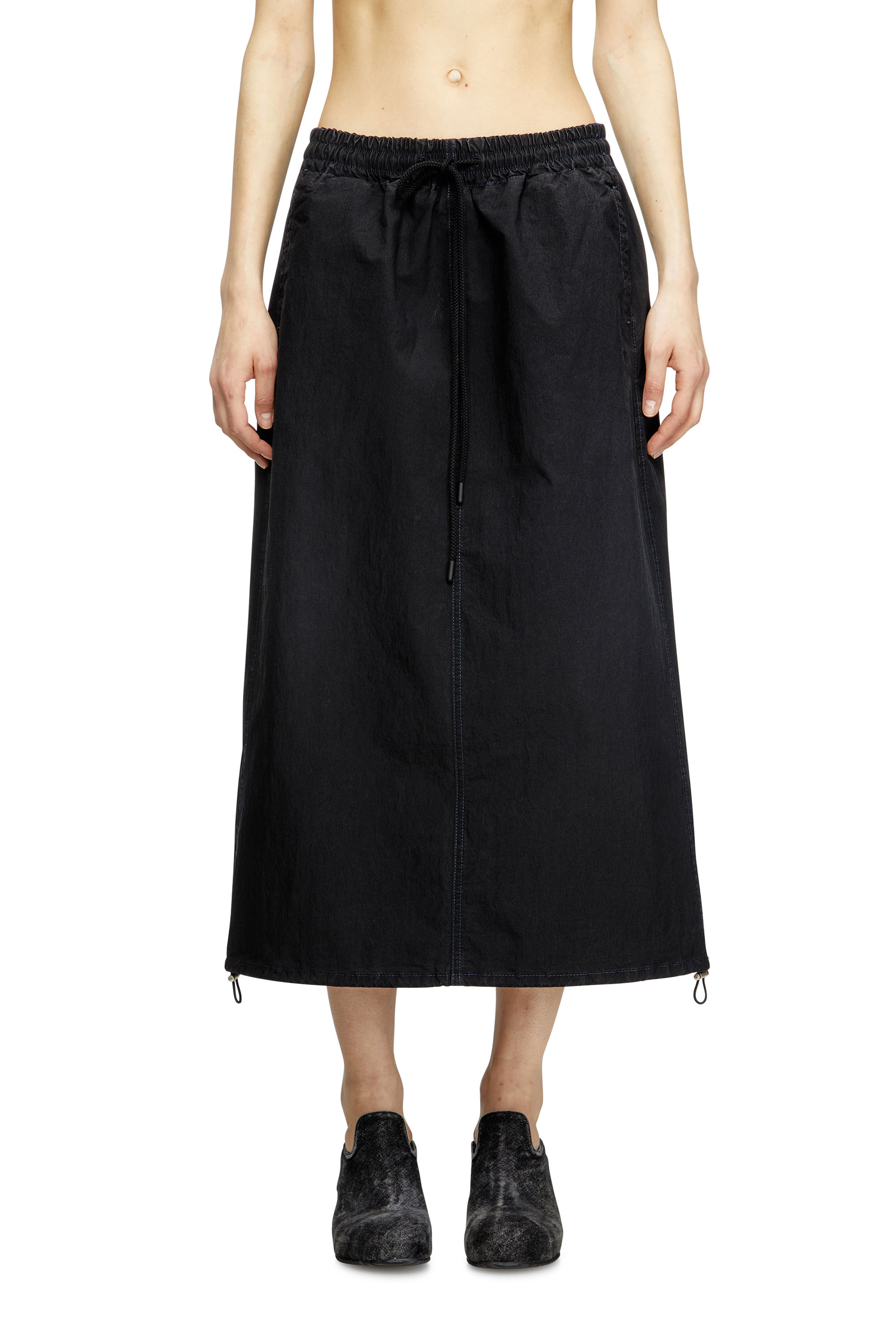 Shop Diesel Midi Skirt In Technical Jogg Jeans