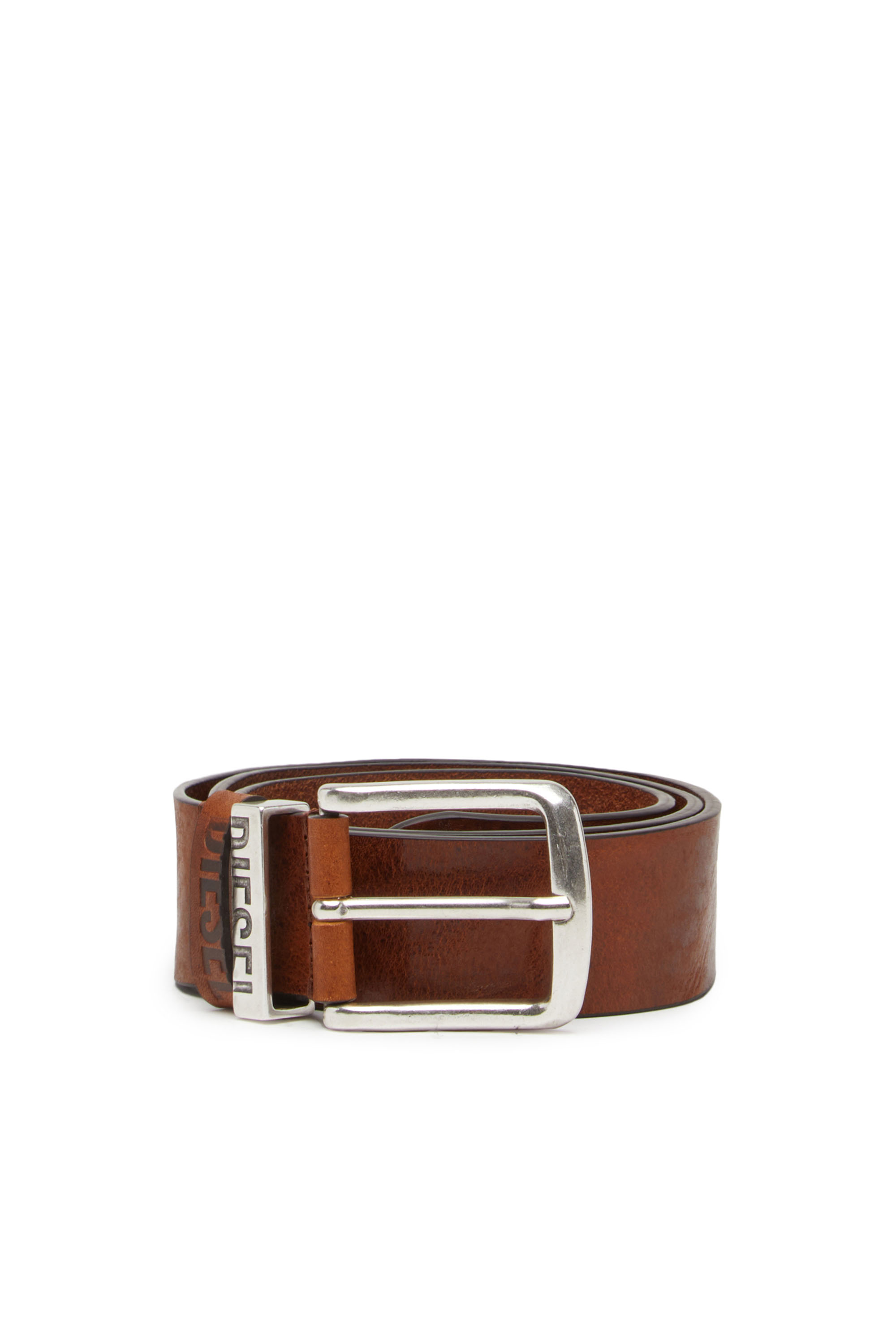 Diesel Men's Brown - 3.9Cm Belt With Contrast Loops - Belts - Man Size 80