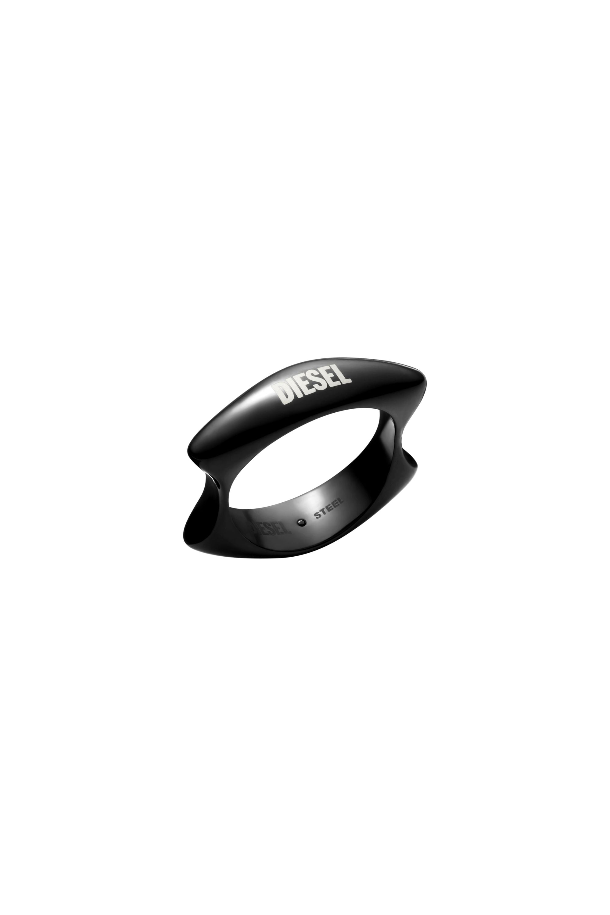 Diesel - Black stainless steel band ring - Rings - Unisex - Black