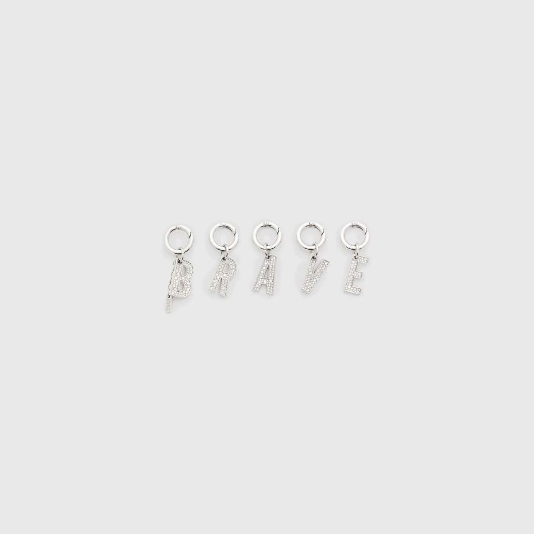 Diesel - Metal BRAVE charms with rhinestones - Charms and Keyrings - Woman - Silver