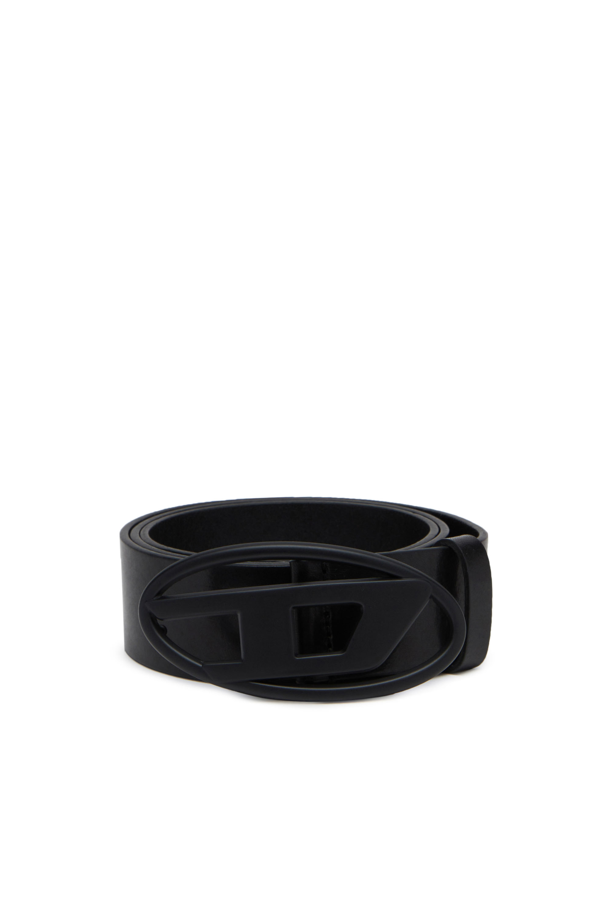Diesel - Leather belt with tonal buckle - Belts - Unisex - Black