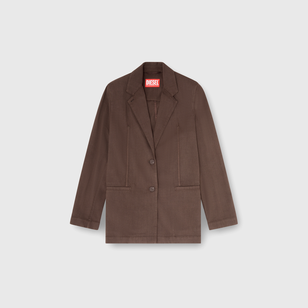 Diesel - Blazer déstructuré en laine stretch - Vestes - Femme - Marron