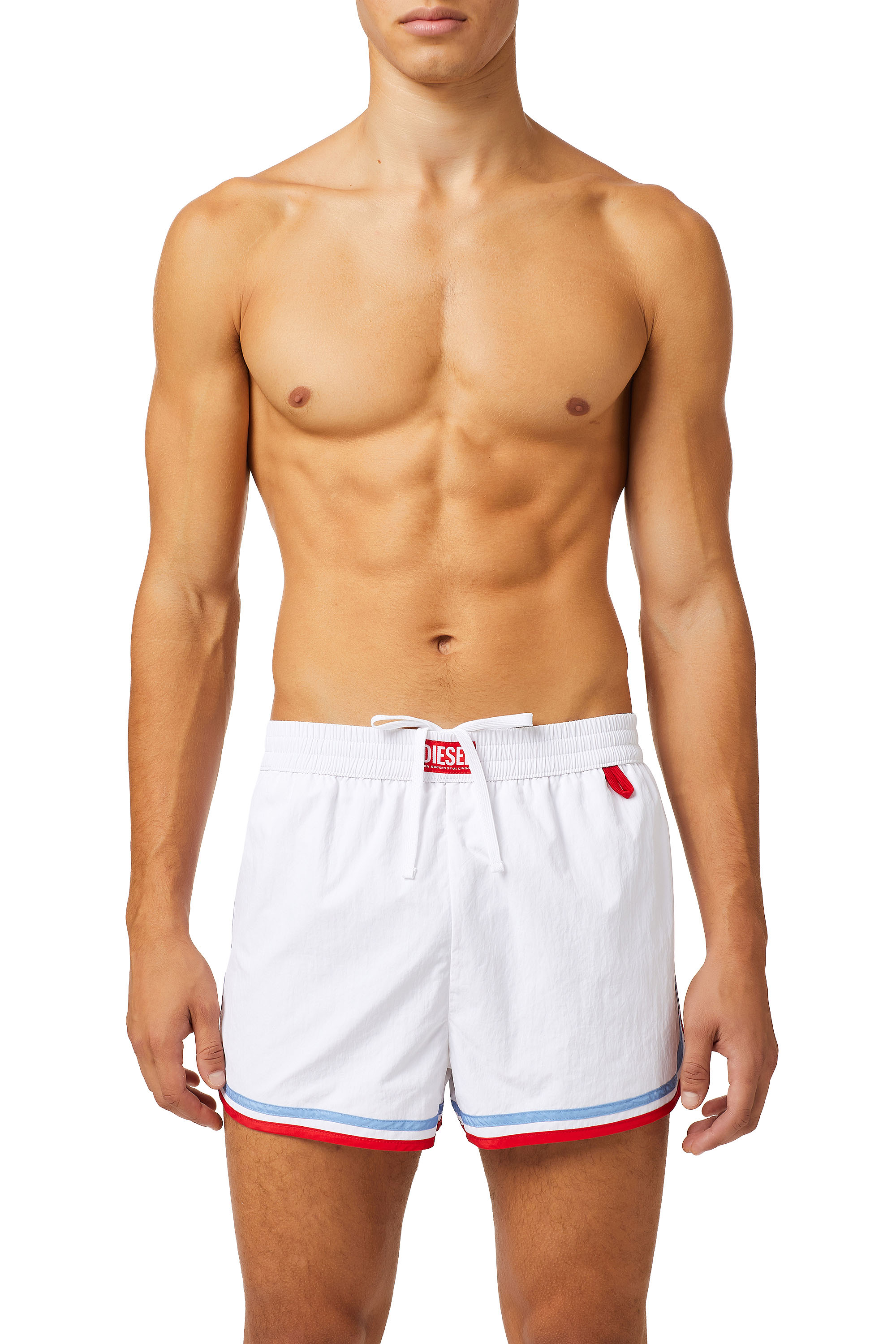 Diesel Swim Shorts With Double Trims In White