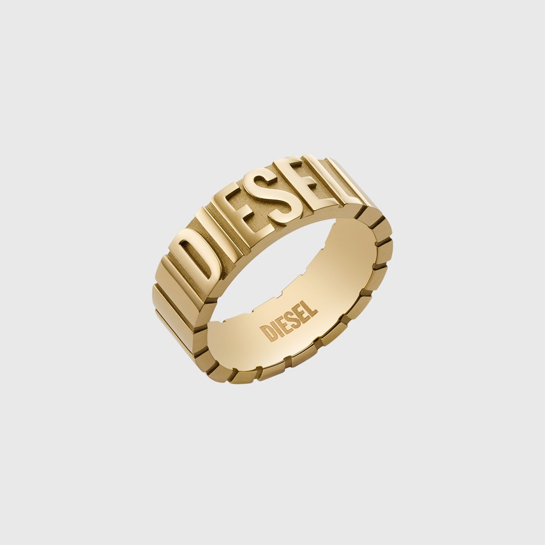 Diesel - Gold-tone stainless steel ring - Rings - Unisex - Gold