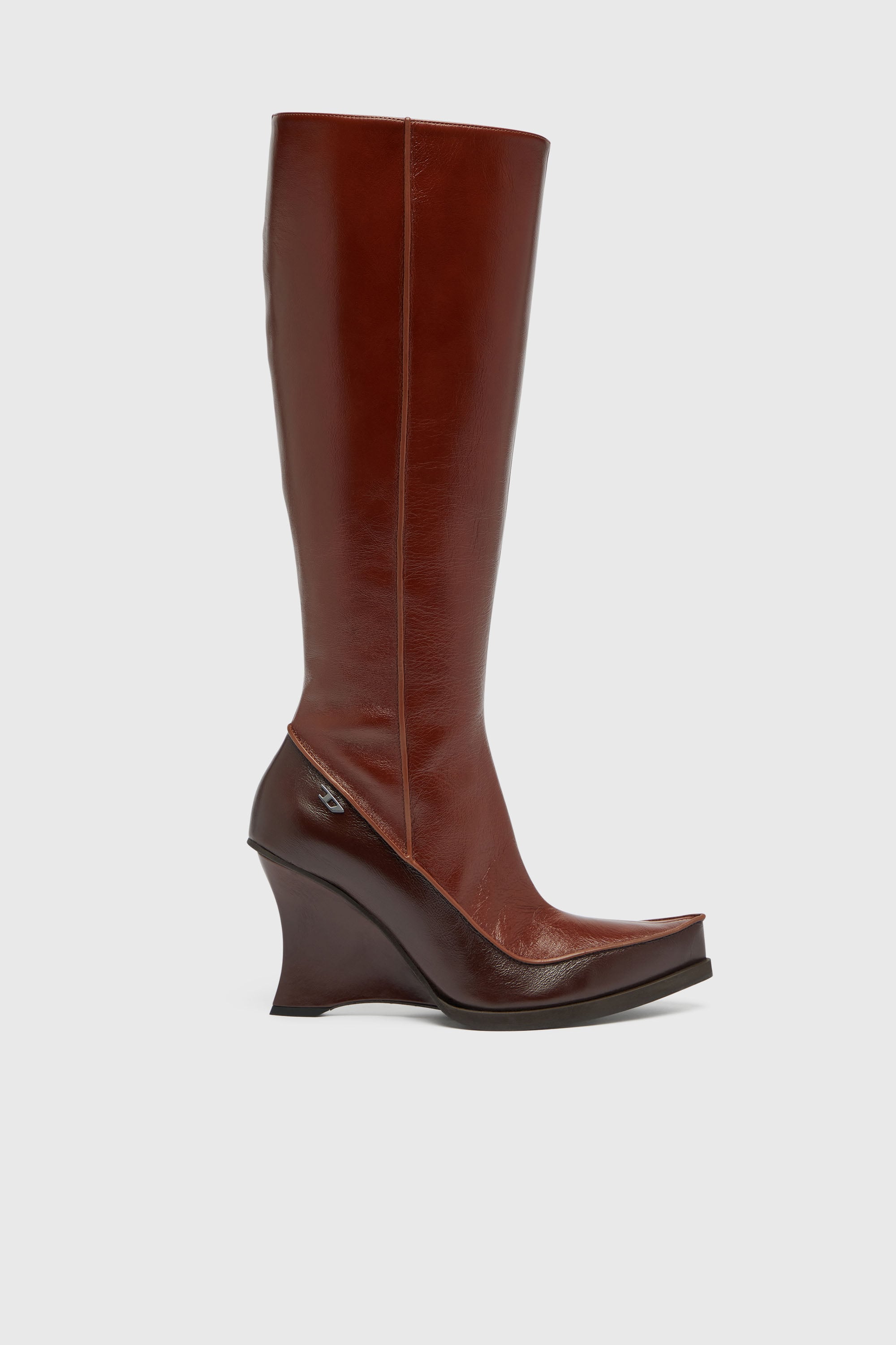Diesel – D-Lucette-Knee-high boots in leather – Boots – Woman – Brown