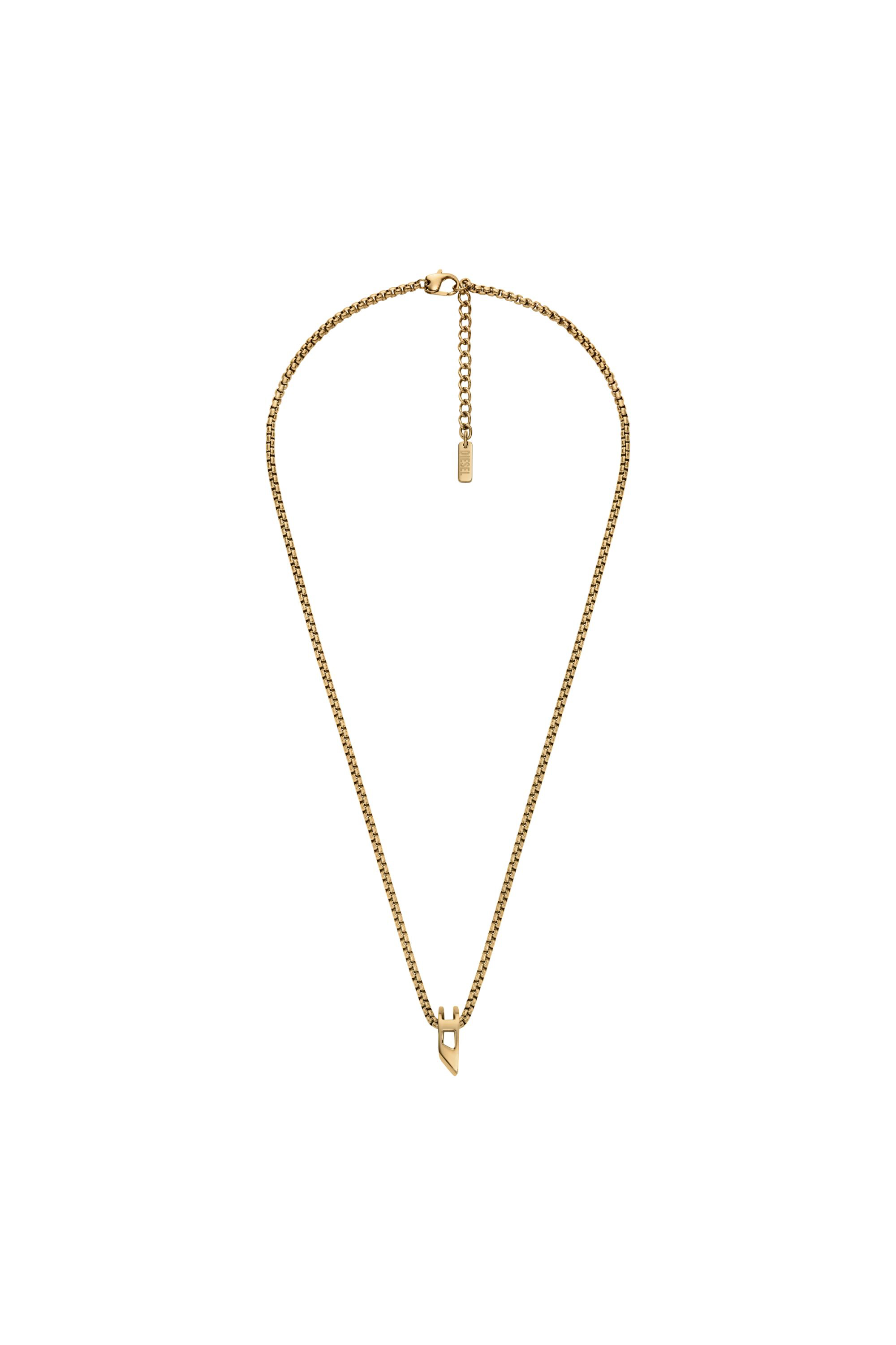 Diesel Unisex Gold - Stainless Steel Pendant Necklace - Necklaces Uni