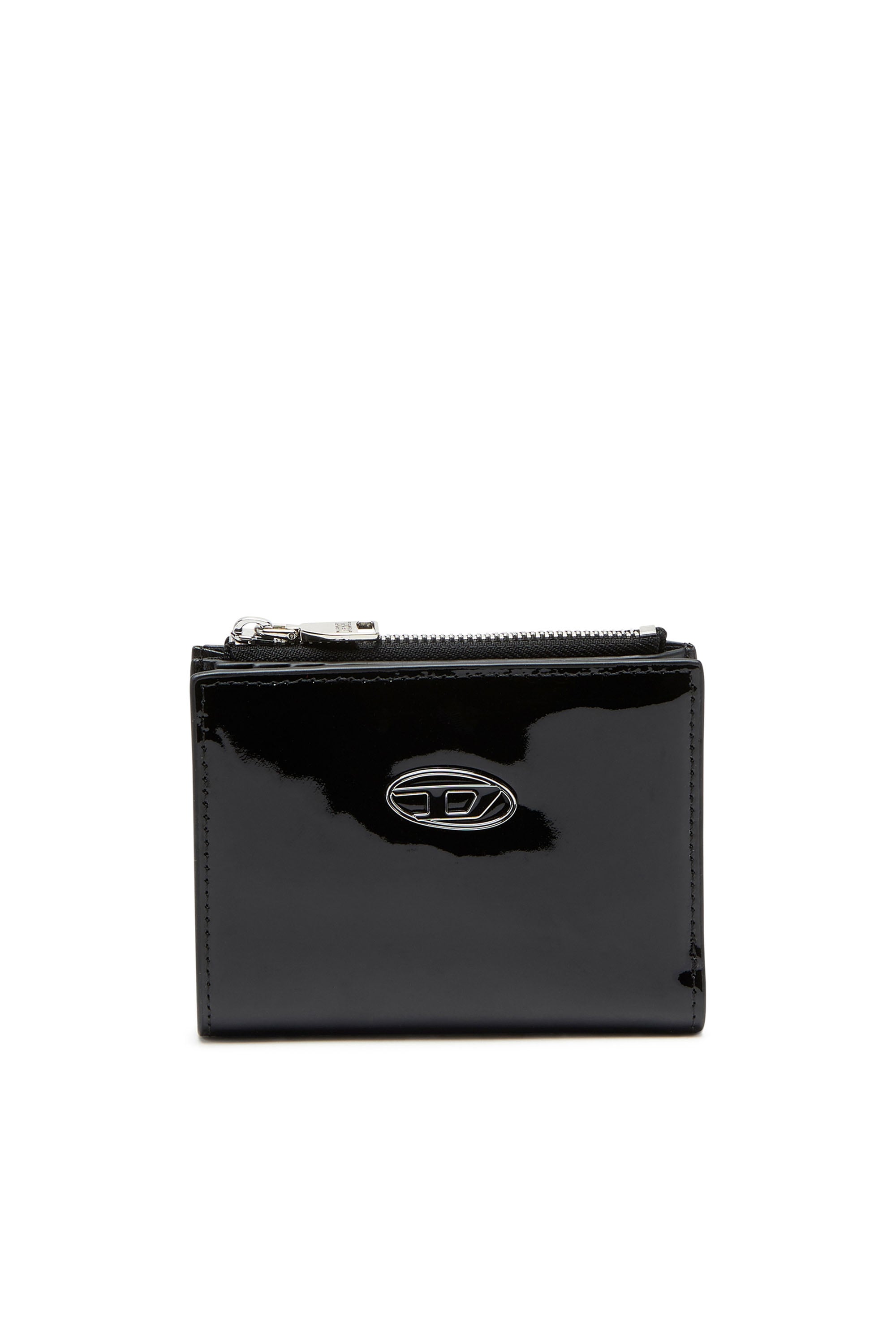 Diesel - Small wallet in glossy leather - Small Wallets - Woman - Black
