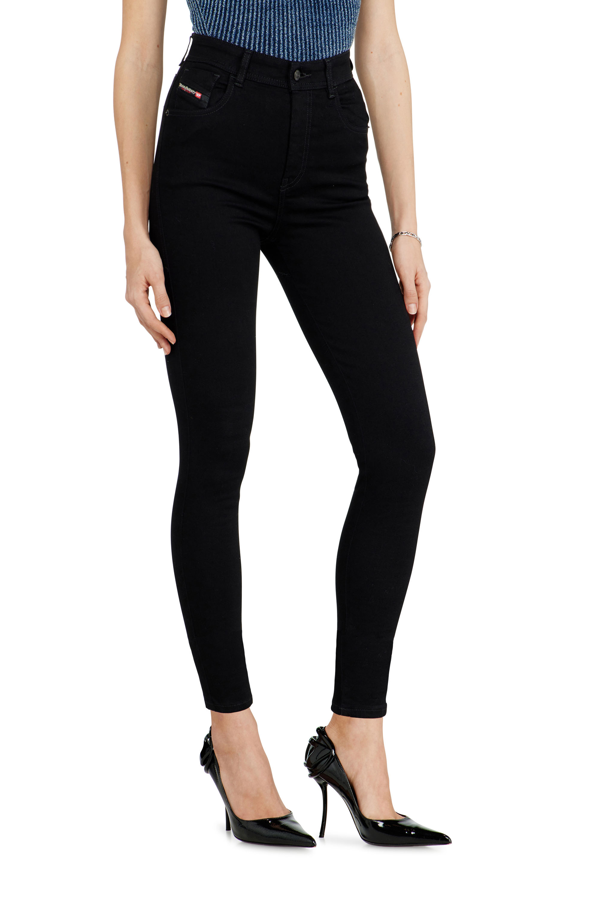 Diesel - Woman's Skinny Jeans 1984 Slandy-High 069EF, Black/Dark grey - 4