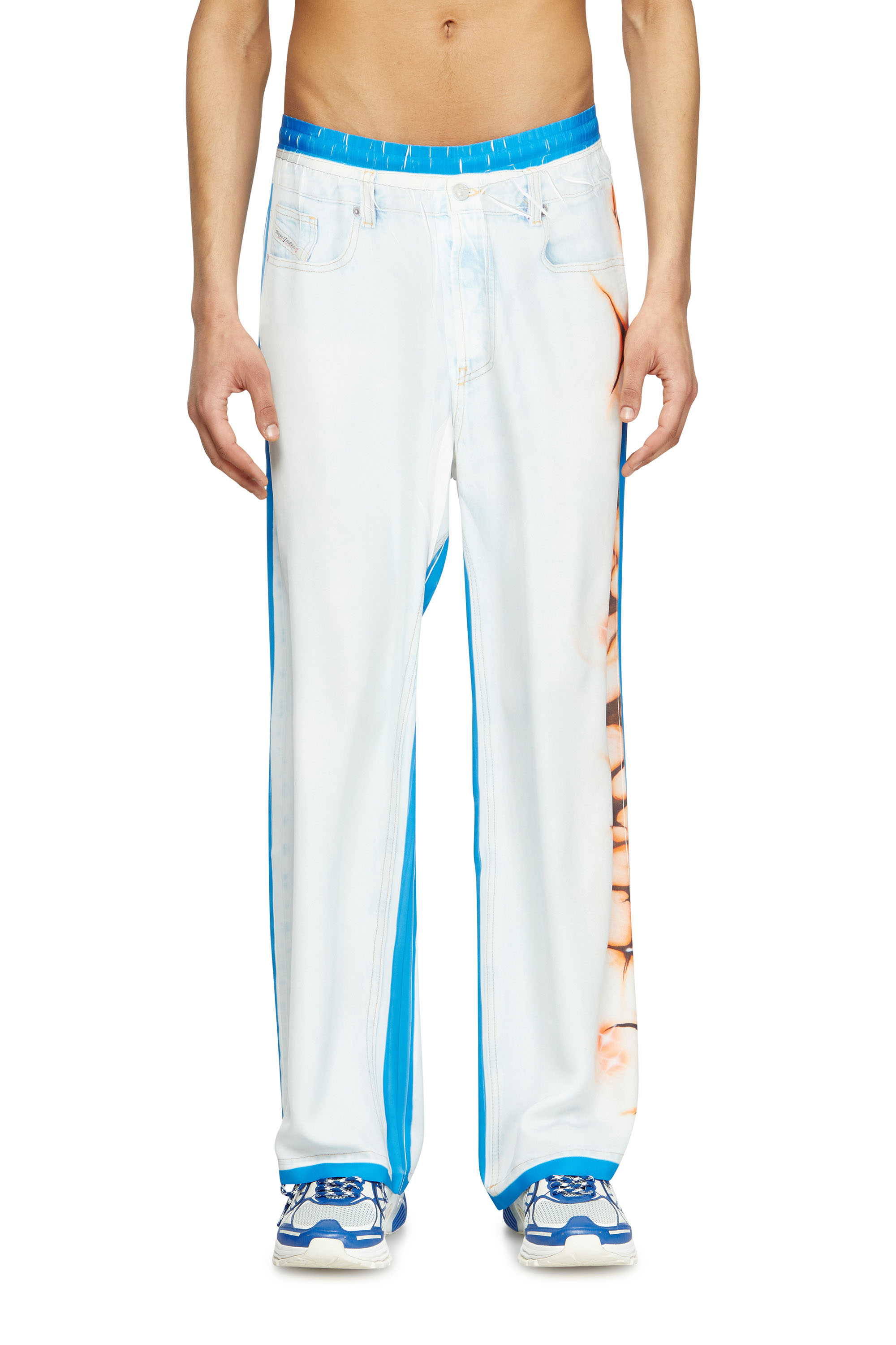 Diesel Relaxed Pant With Graffiti Print In Multicolor