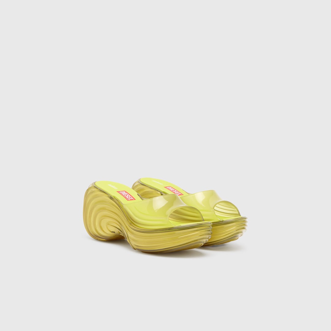 Diesel - Platform mule in Melflex - Sandals - Woman - Yellow