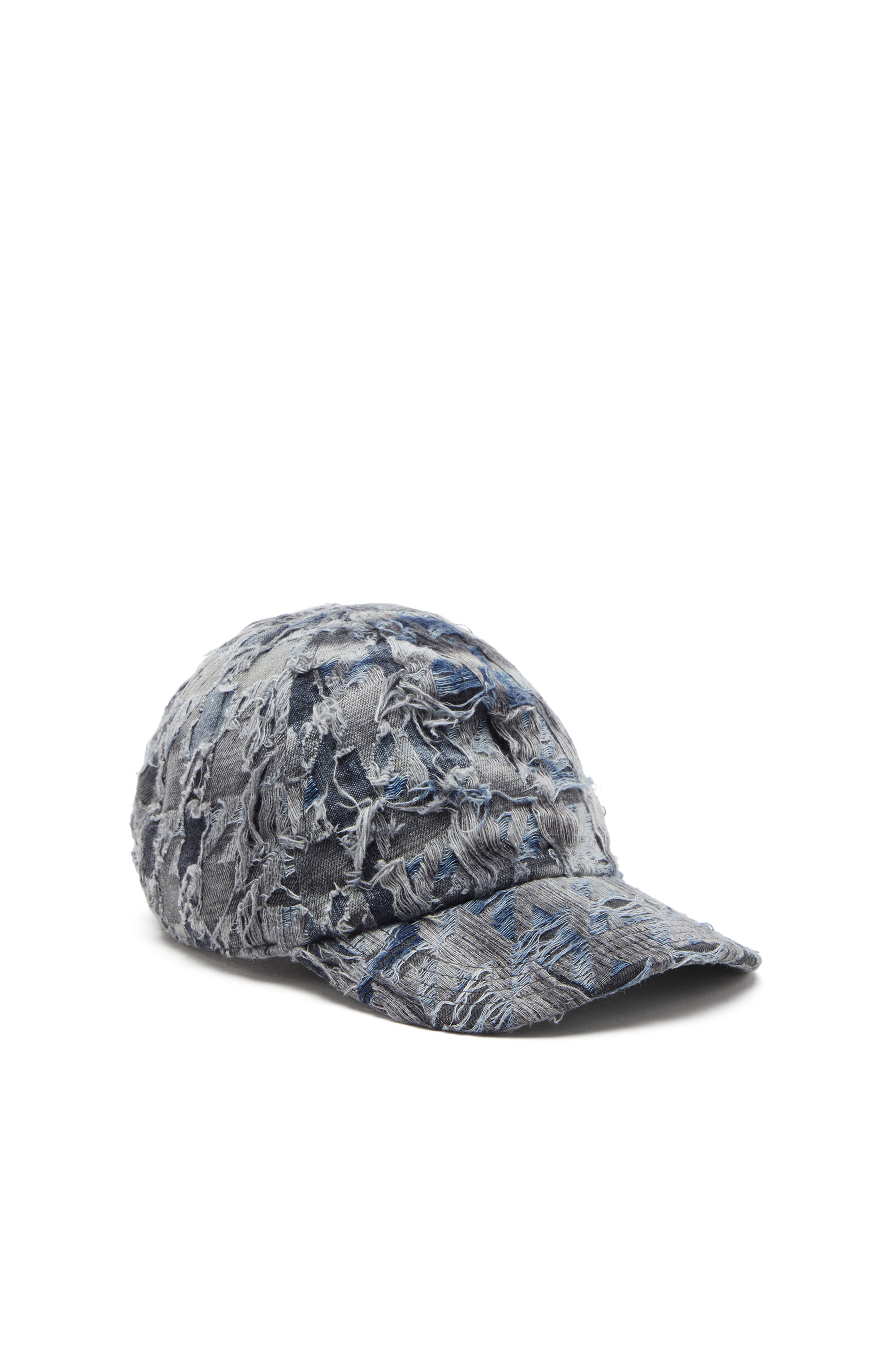 Diesel Curved Brim Distressed Baseball Cap In Gray