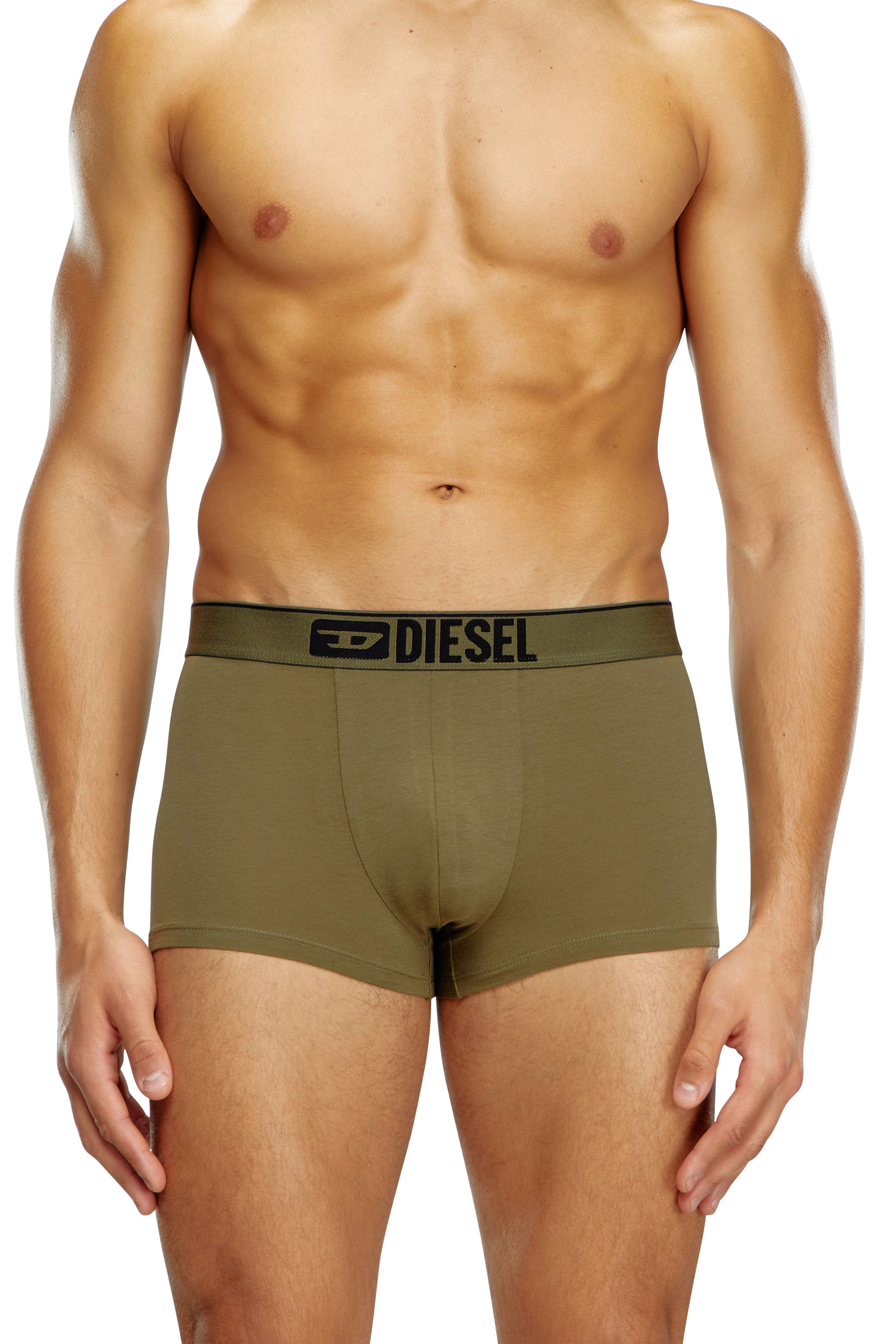 Shop Diesel 3-pack Boxer Briefs Plain And Camo In Verde