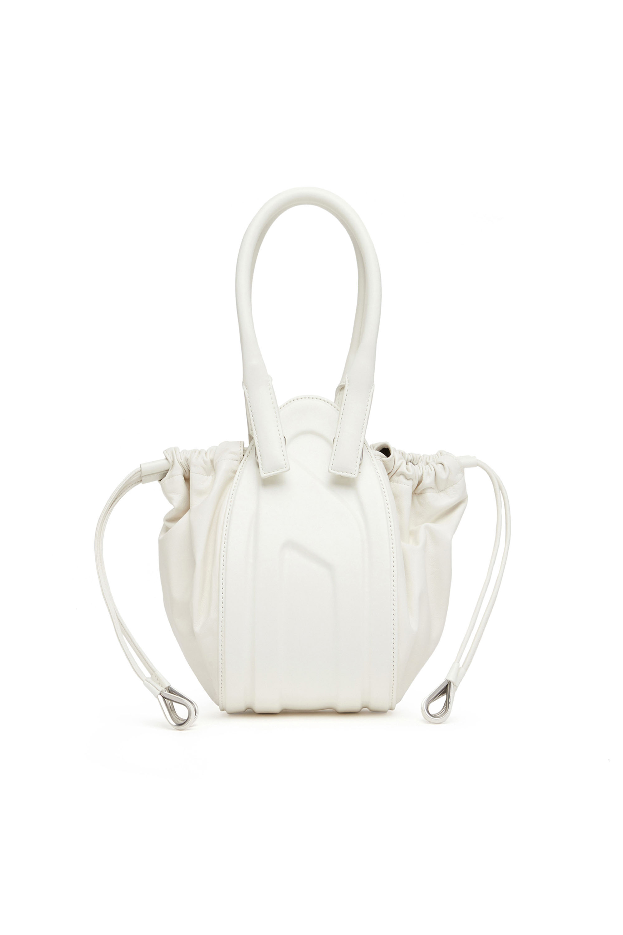 Diesel - 1DR-Fold XS - Oval logo handbag in nappa leather - Handbags - Woman - White