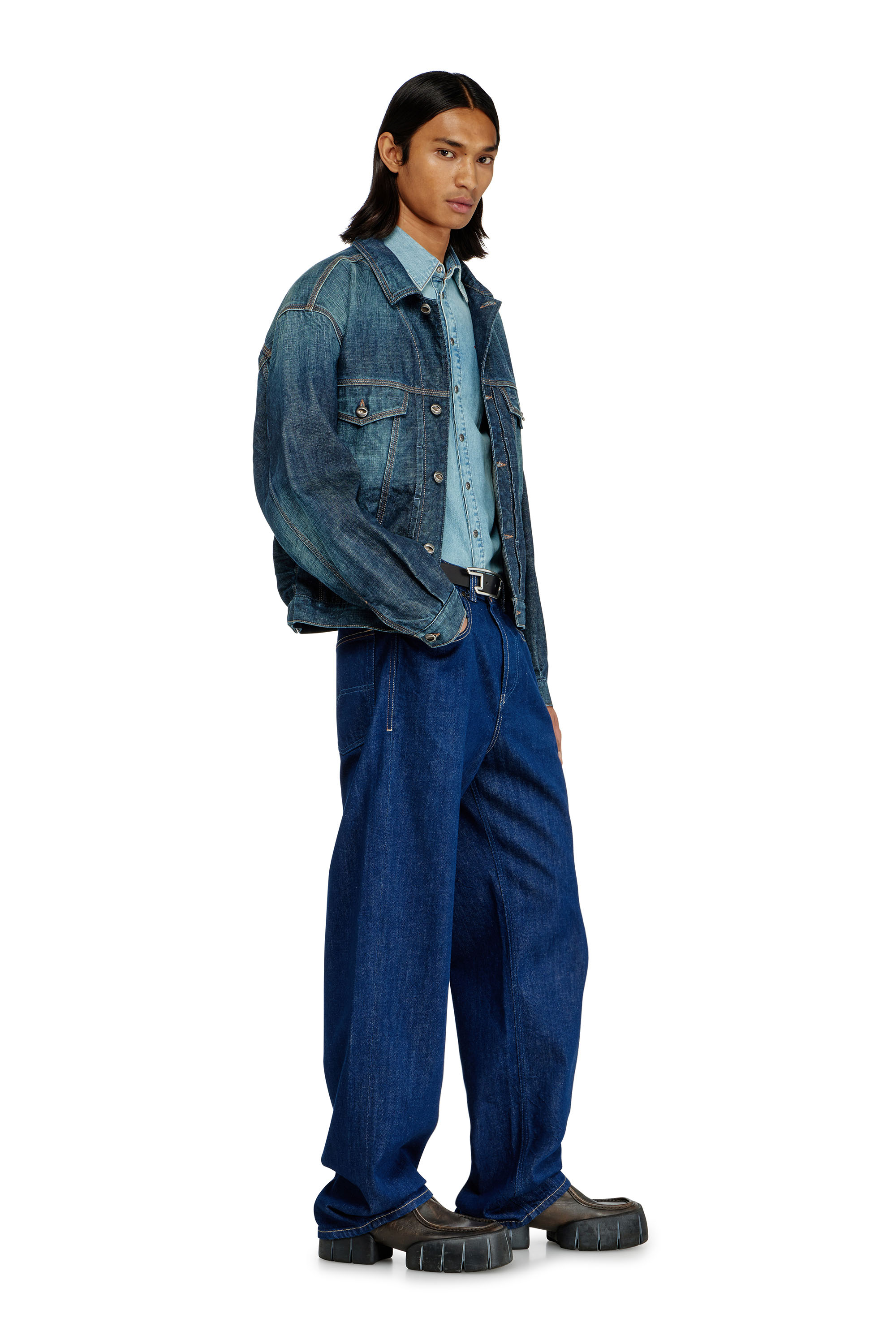 Diesel - Man's Relaxed Jeans 2001 D-Macro 09Q09, Dark Blue - 2