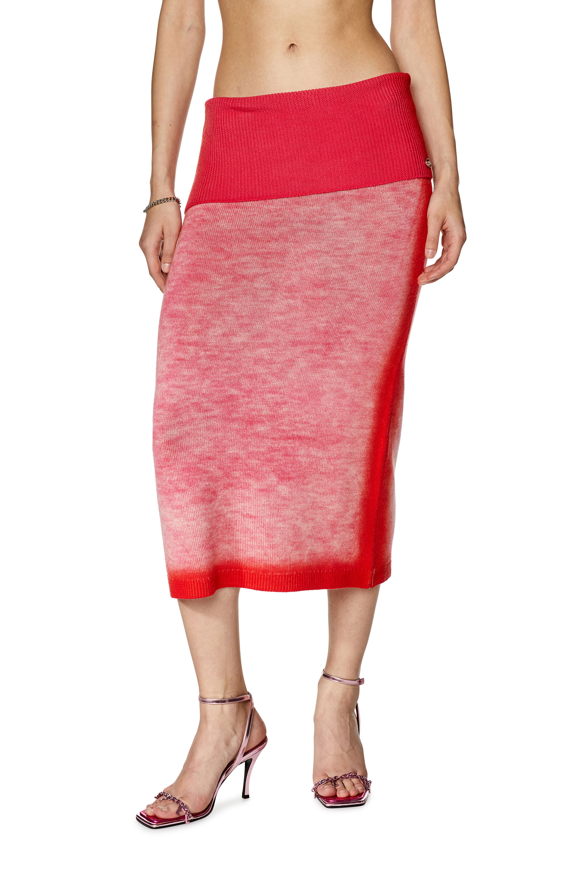 Diesel - Wool mini skirt with faded print - Skirts - Woman - Pink