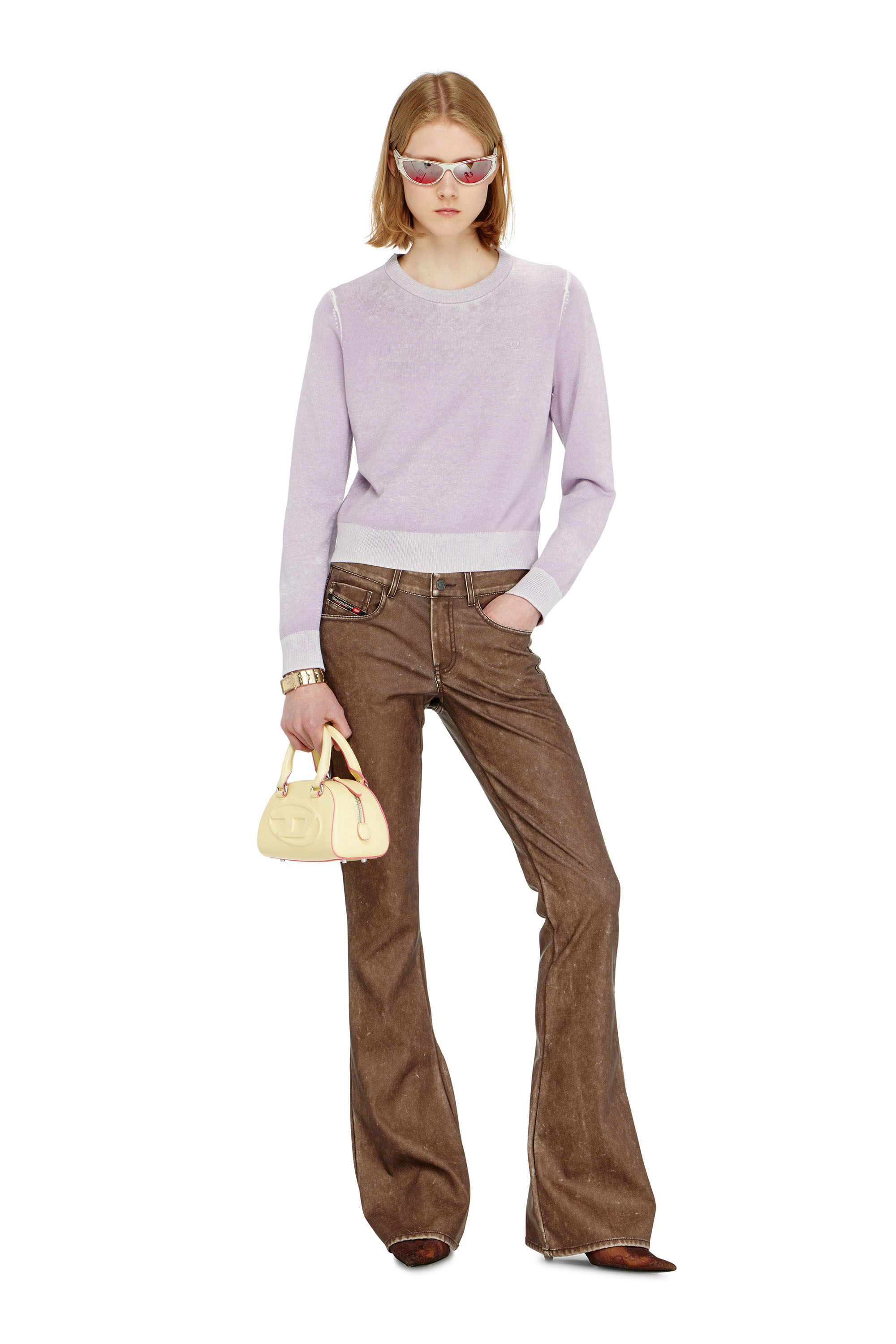 Diesel - M-LOVRE, Woman's Jumper with faded reverse print in Lilac - 1