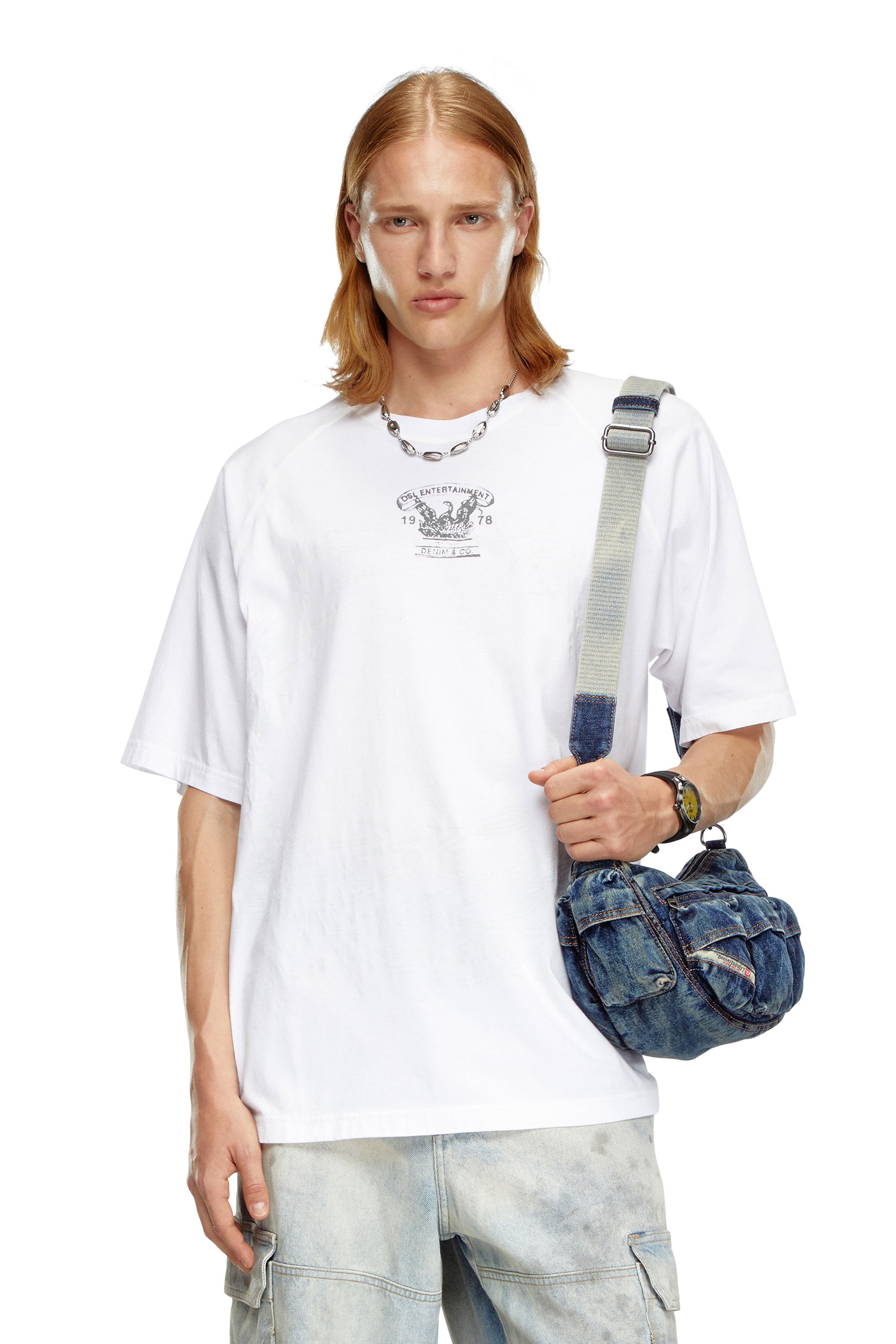 Diesel - Camiseta con estampado de revés - Camisetas - Hombre - Blanco