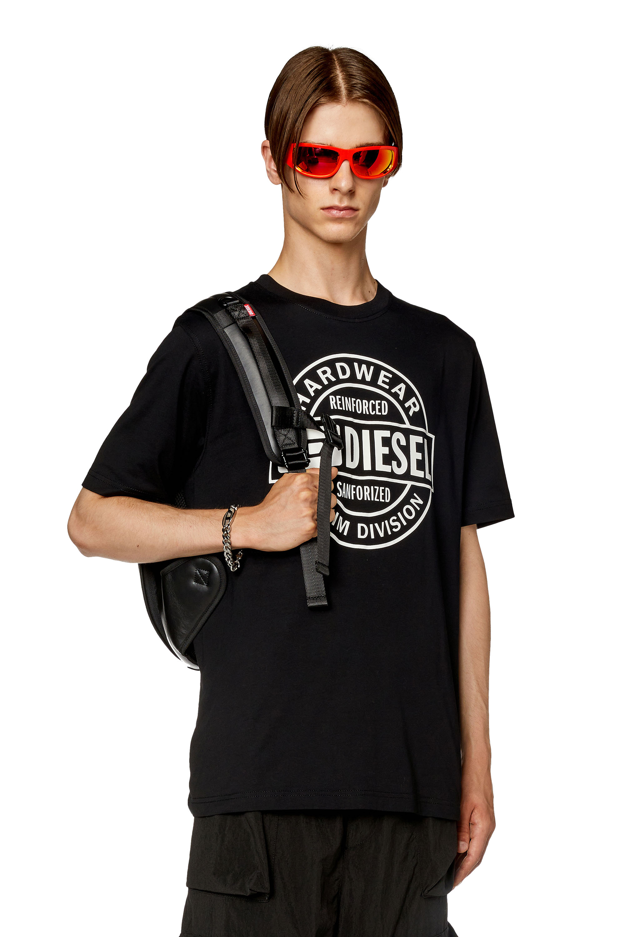 Diesel - T-shirt with Diesel Hardwear print - T-Shirts - Man - Black