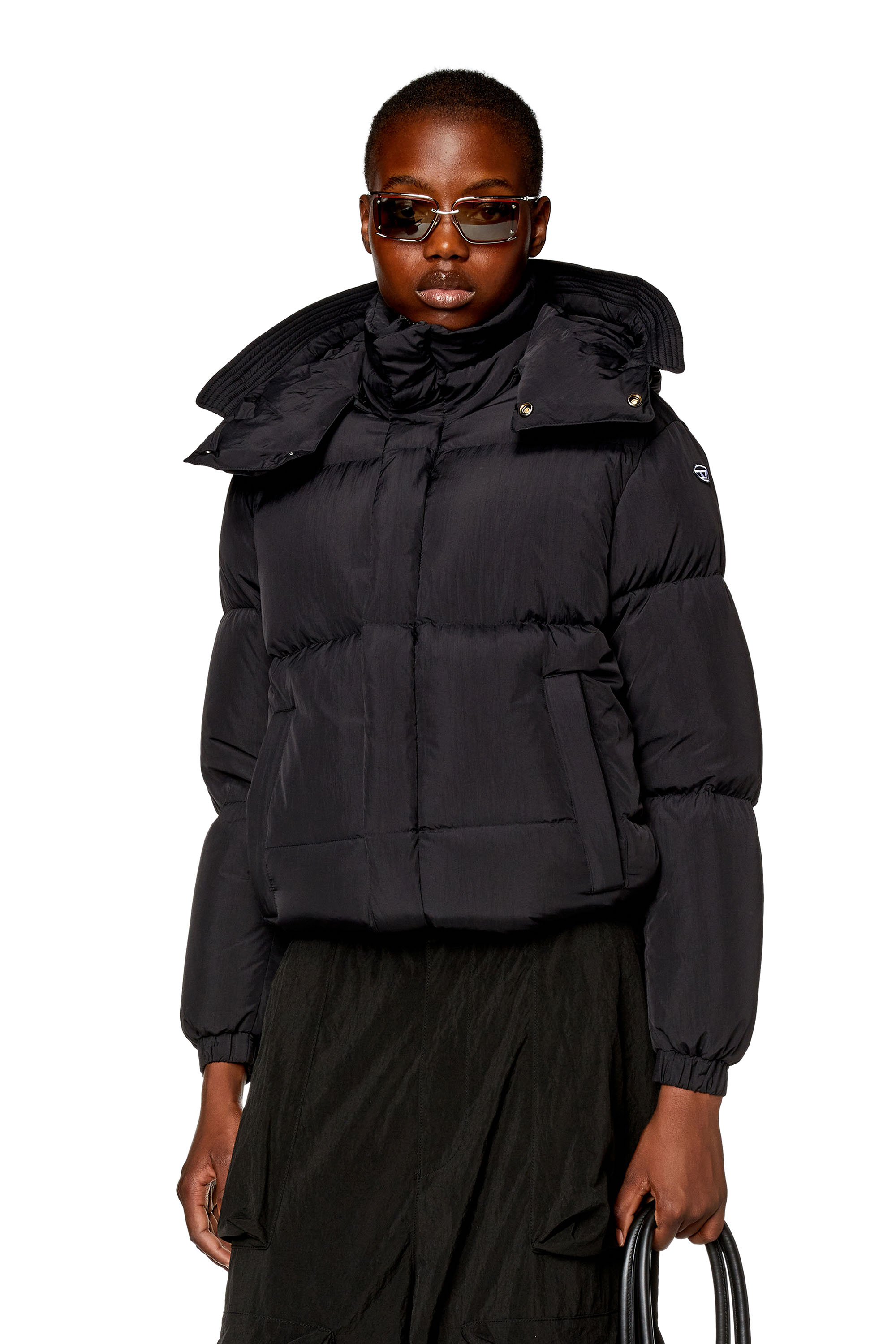 Diesel - Down jacket in recycled nylon taslan - Winter Jackets - Woman - Black